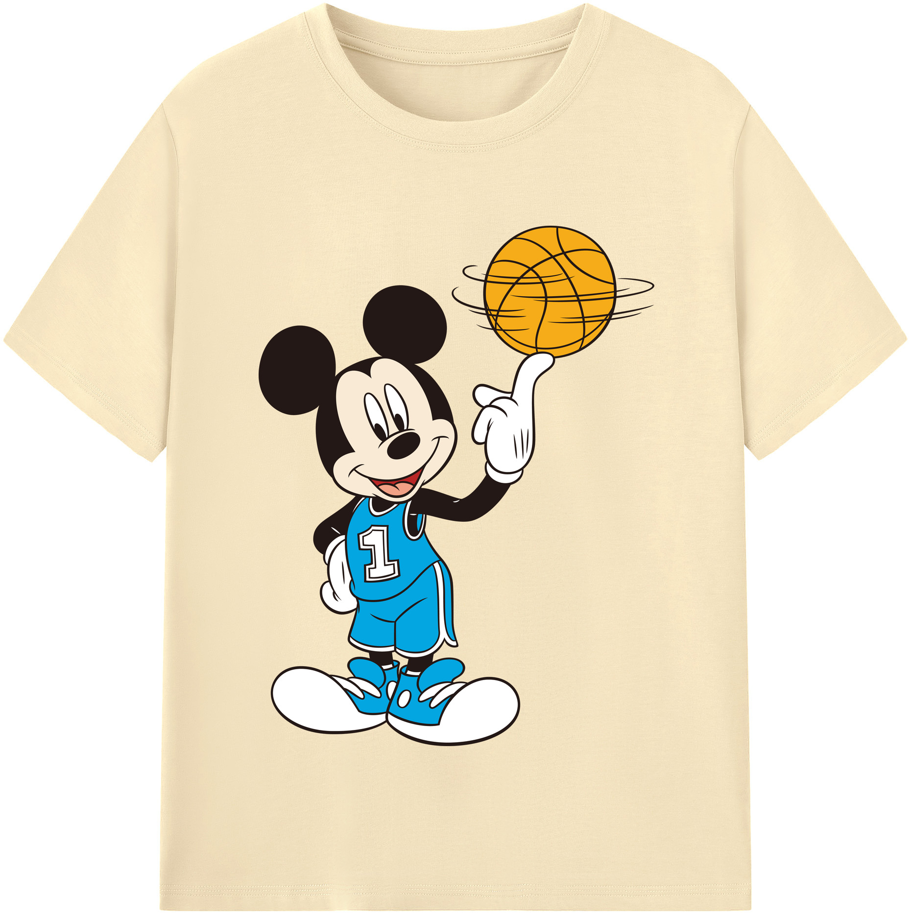 （画像用） ミッキーマウス Mickey Mouse 綿100％半袖Tシャツ（フロントプリント）