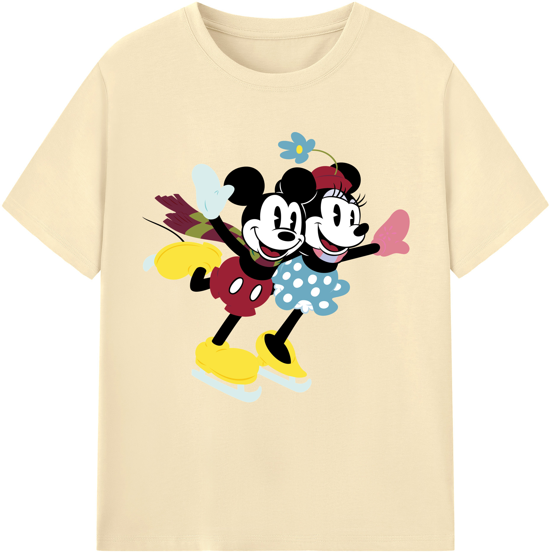 （画像用） ミッキーマウス Mickey Mouse 綿100％半袖Tシャツ（フロントプリント）
