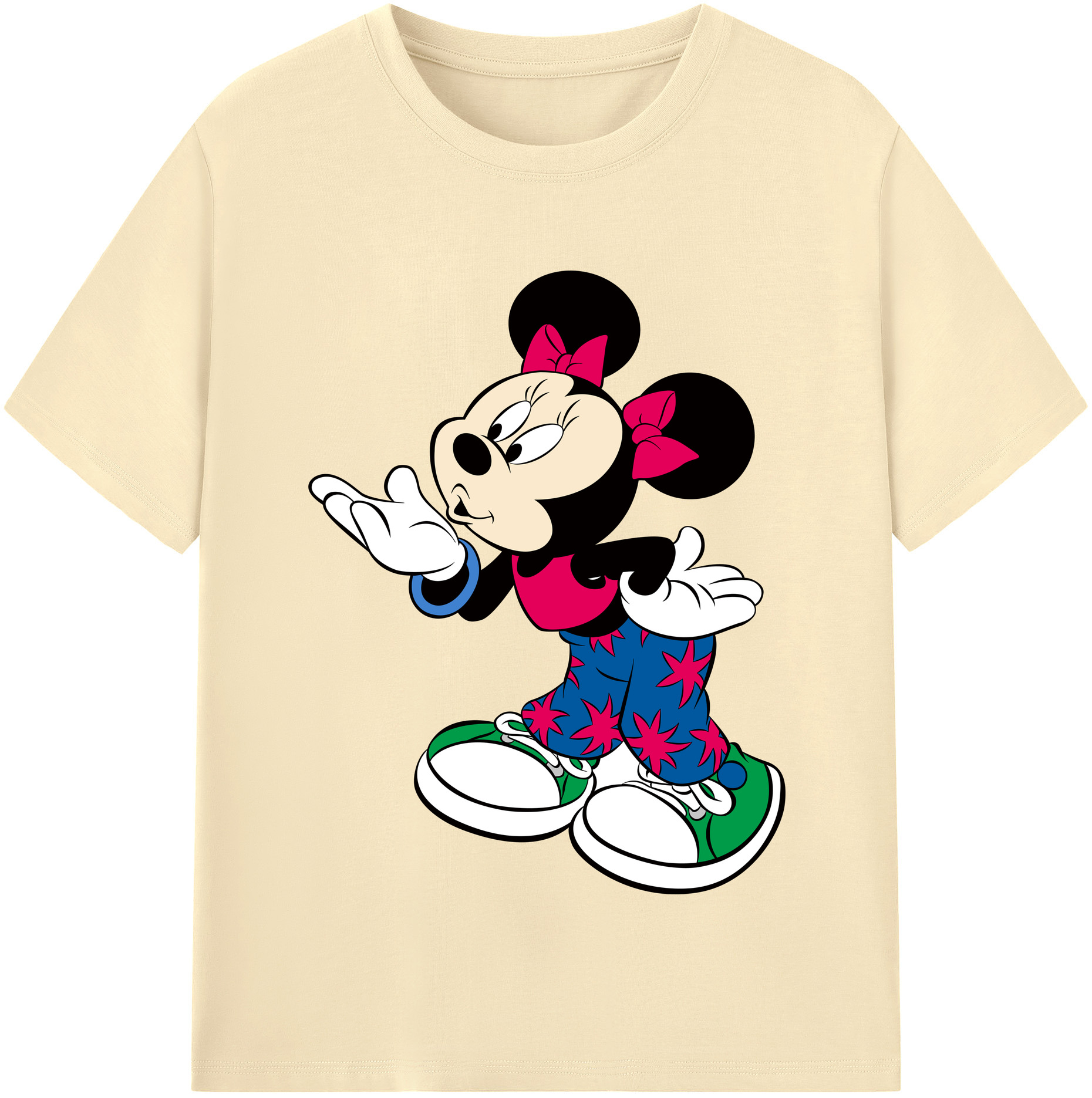 （画像用） ミッキーマウス Mickey Mouse 綿100％半袖Tシャツ（フロントプリント）