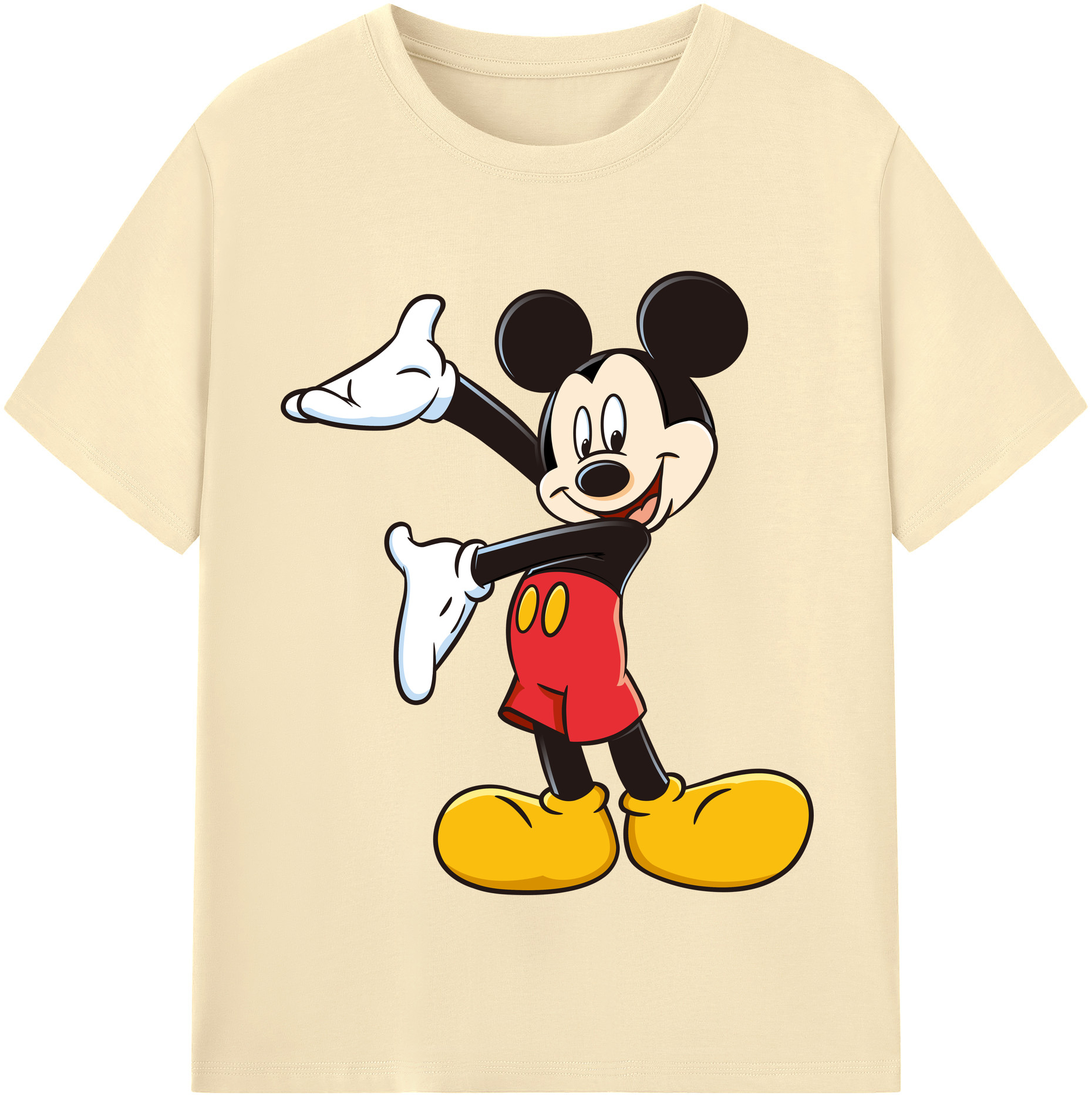 （画像用） ミッキーマウス Mickey Mouse 綿100％半袖Tシャツ（フロントプリント）