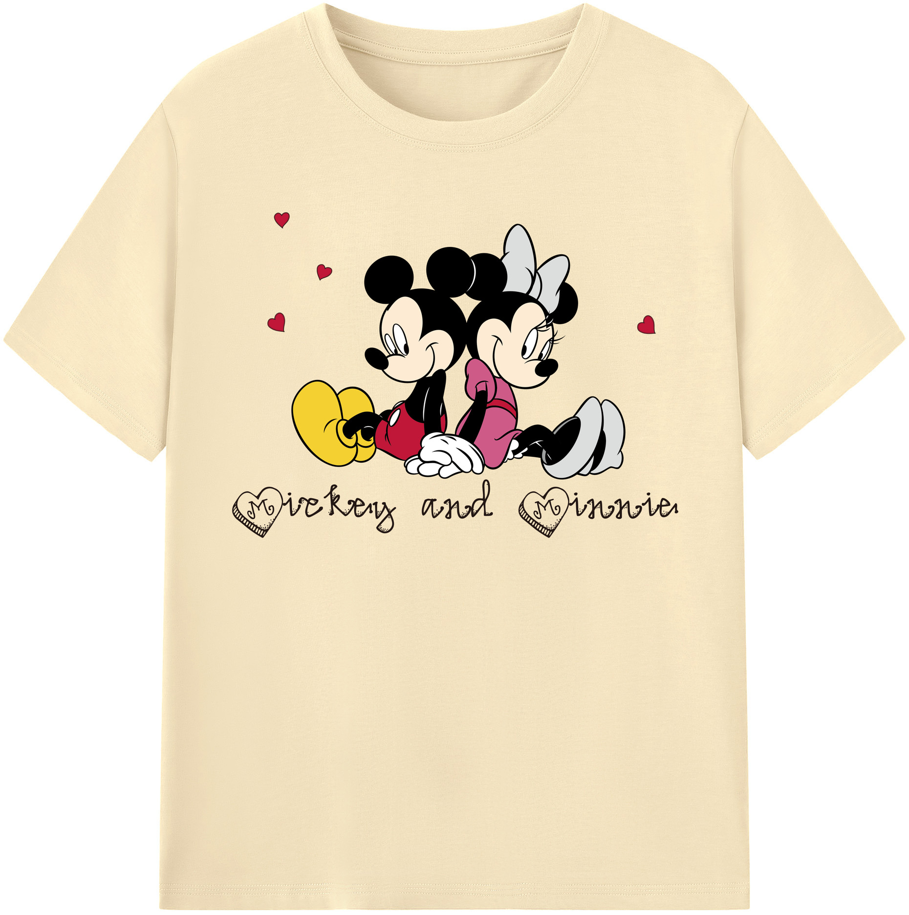 （画像用） ミッキーマウス Mickey Mouse 綿100％半袖Tシャツ（フロントプリント）