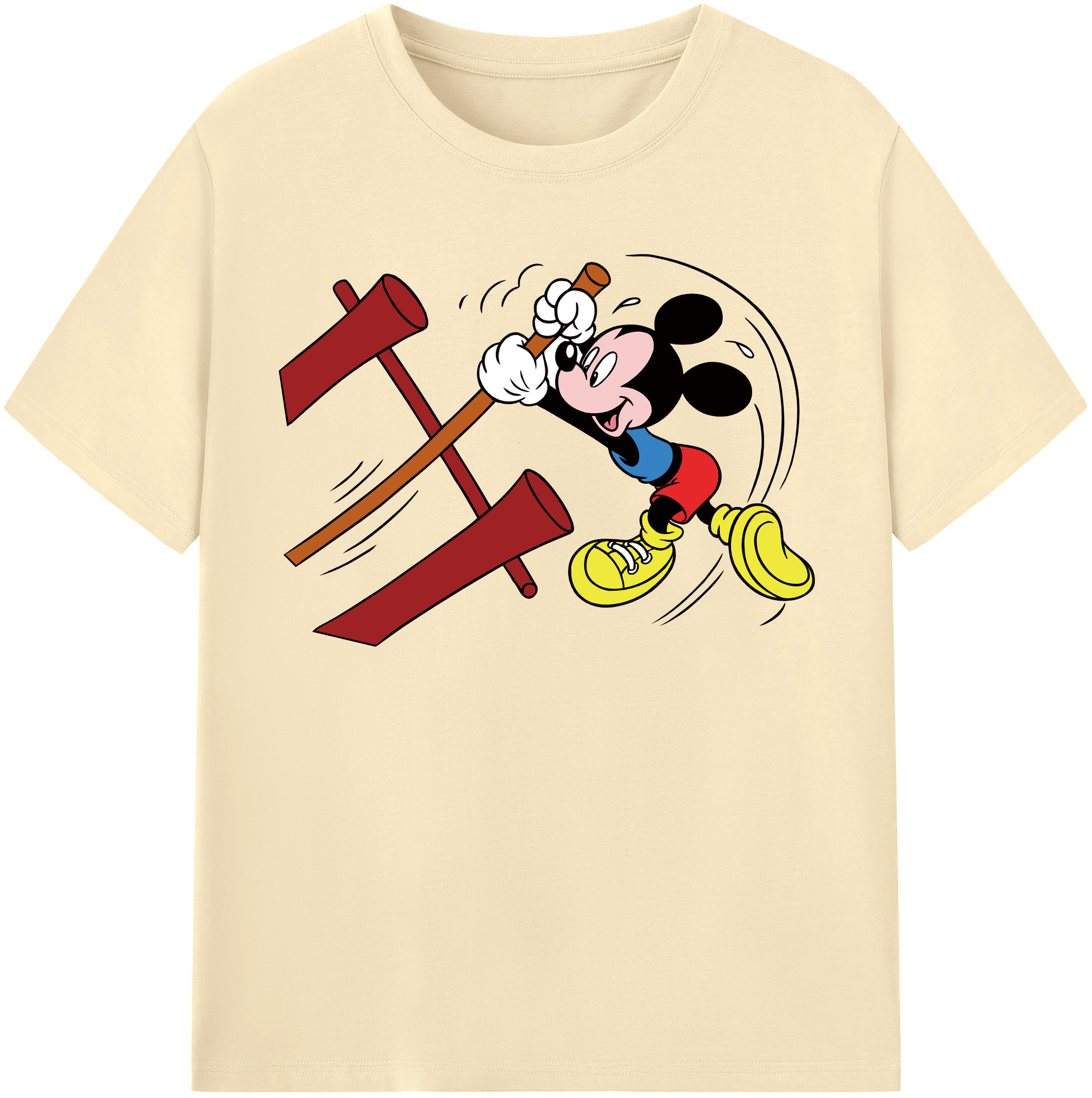 （画像用） ミッキーマウス Mickey Mouse 綿100％半袖Tシャツ（フロントプリント）