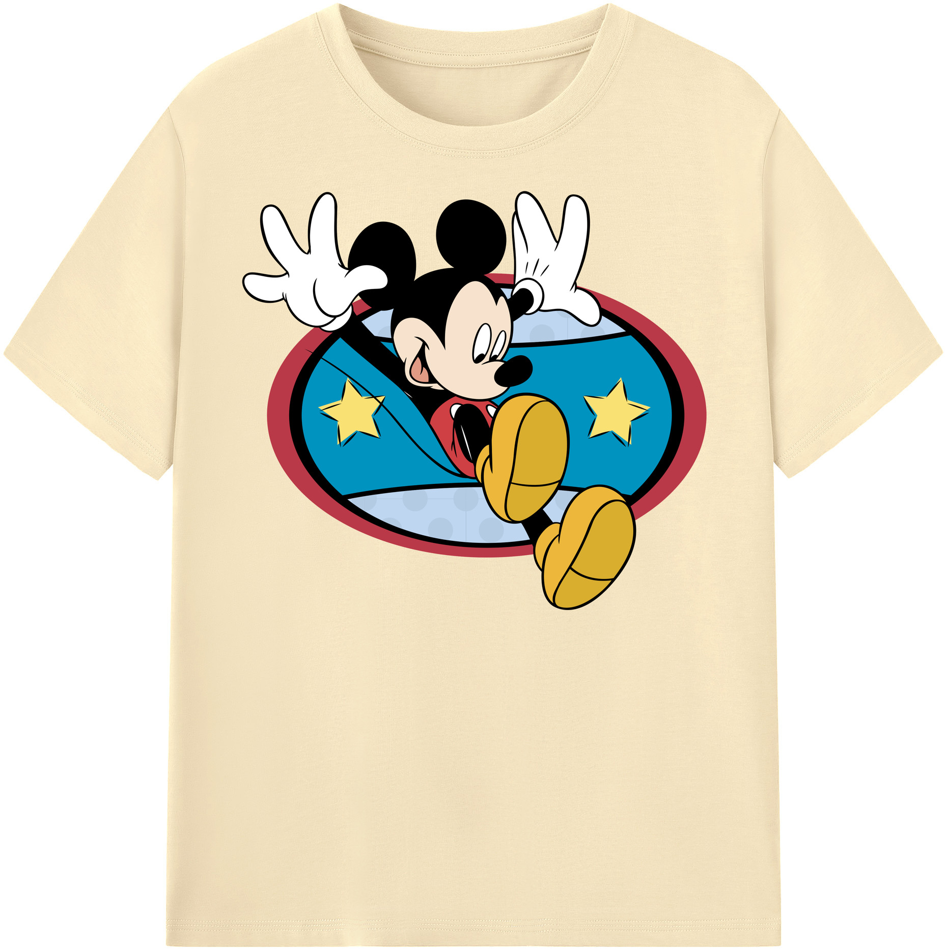 （画像用） ミッキーマウス Mickey Mouse 綿100％半袖Tシャツ（フロントプリント）