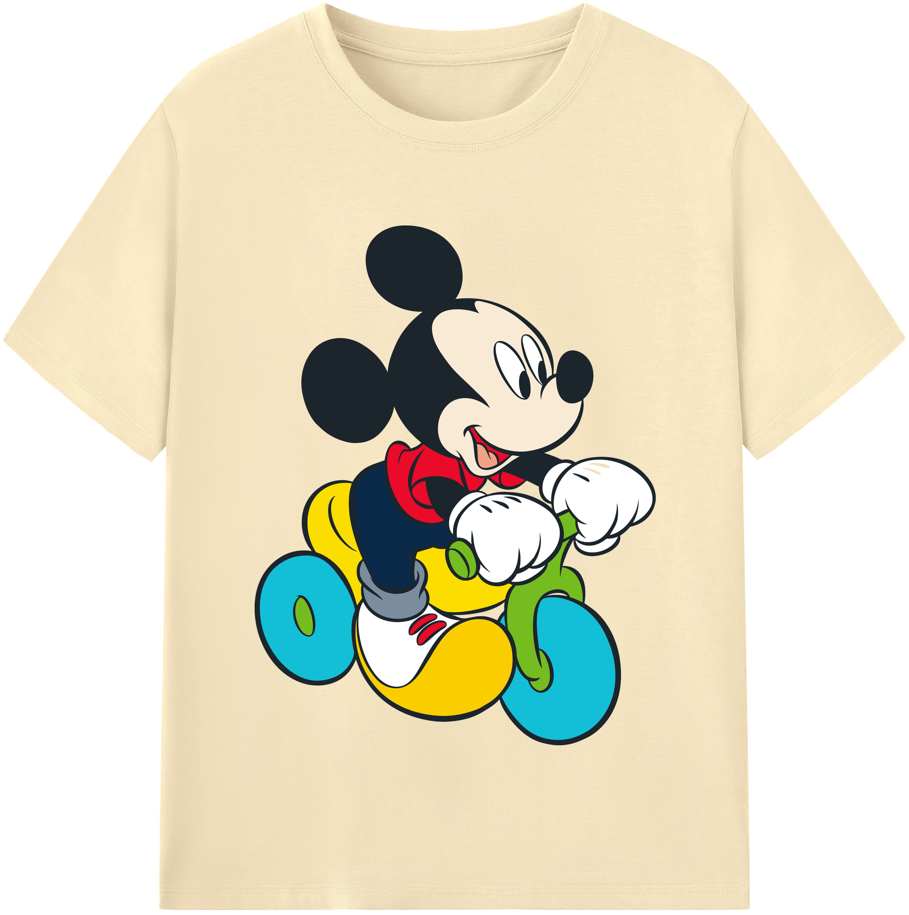 （画像用） ミッキーマウス Mickey Mouse 綿100％半袖Tシャツ（フロントプリント）