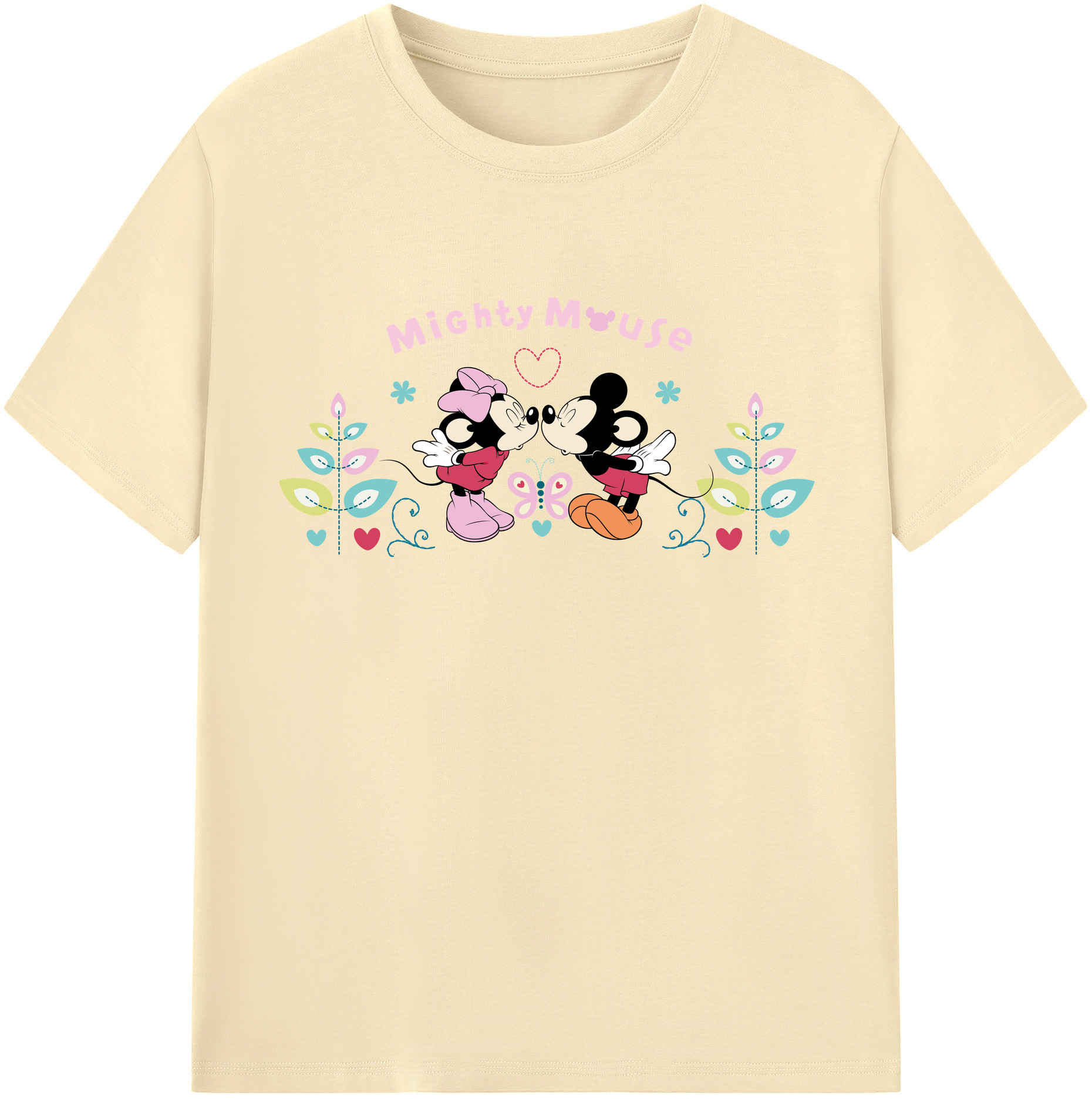 （画像用） ミッキーマウス Mickey Mouse 綿100％半袖Tシャツ（フロントプリント）