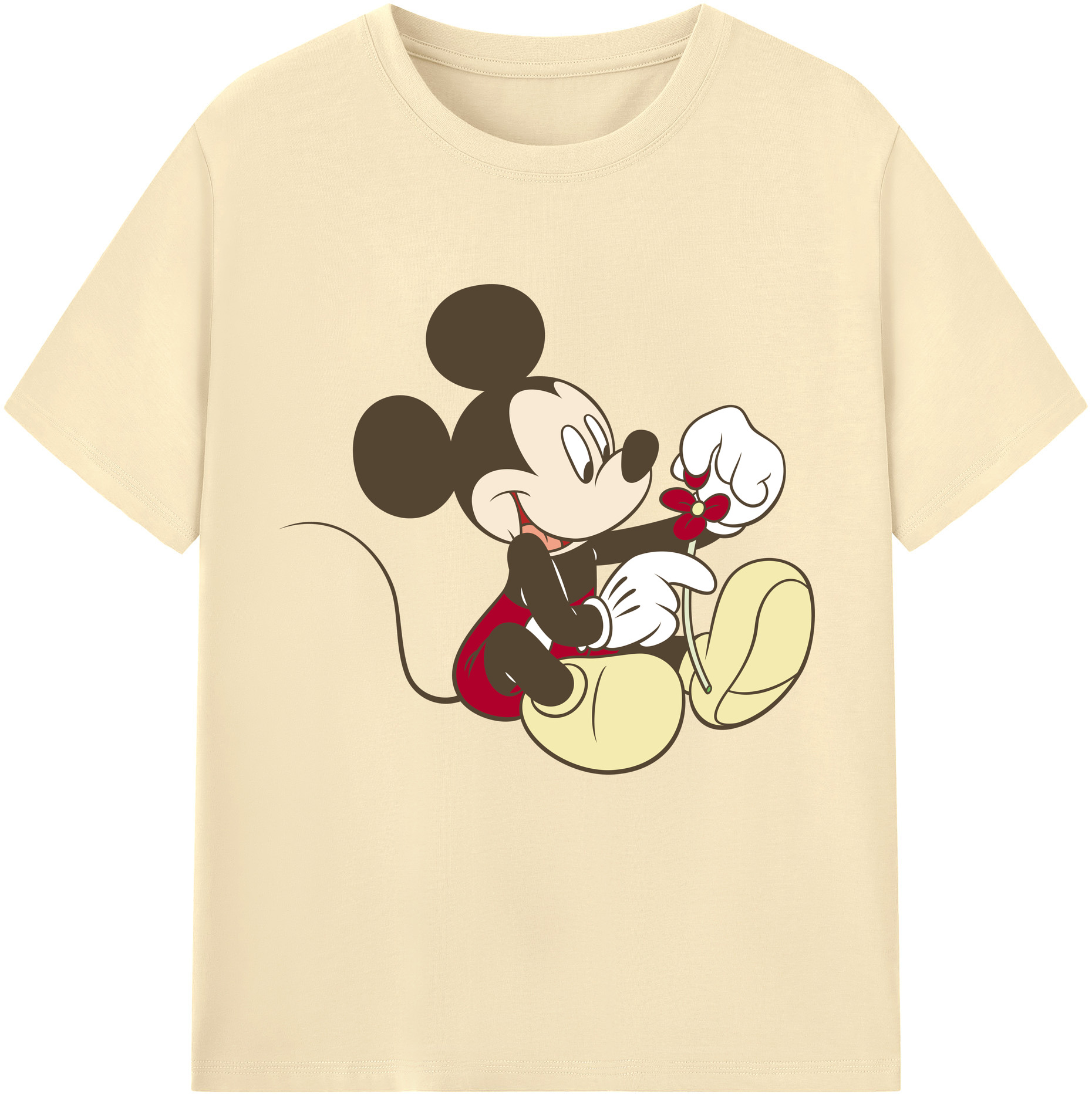 （画像用） ミッキーマウス Mickey Mouse 綿100％半袖Tシャツ（フロントプリント）