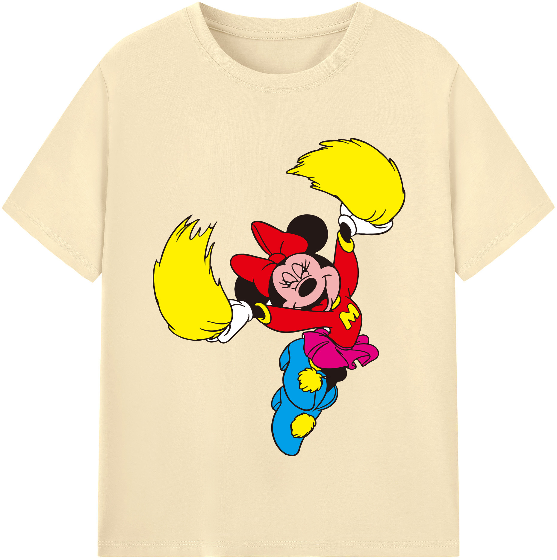 （画像用） ミッキーマウス Mickey Mouse 綿100％半袖Tシャツ（フロントプリント）