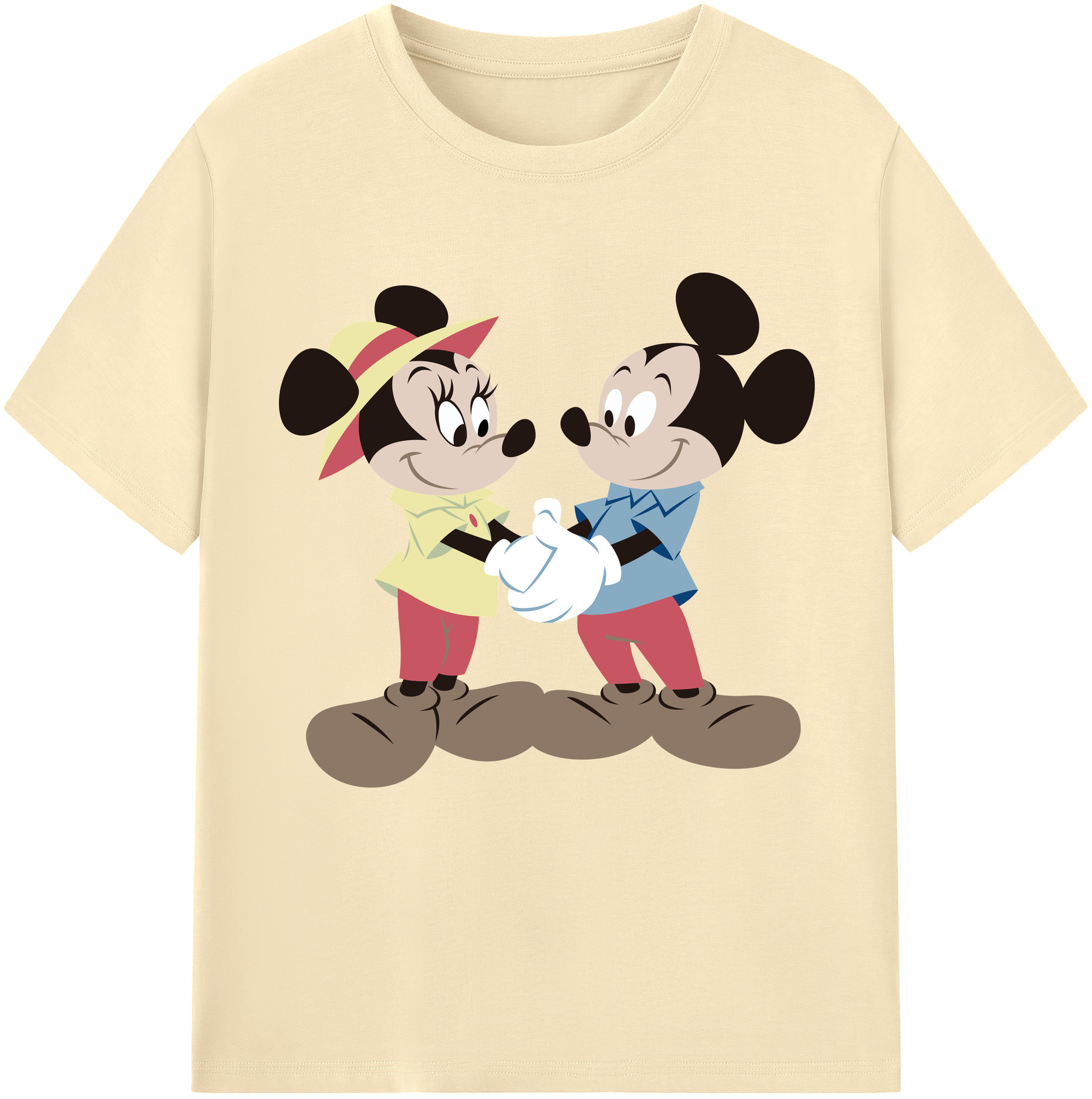（画像用） ミッキーマウス Mickey Mouse 綿100％半袖Tシャツ（フロントプリント）