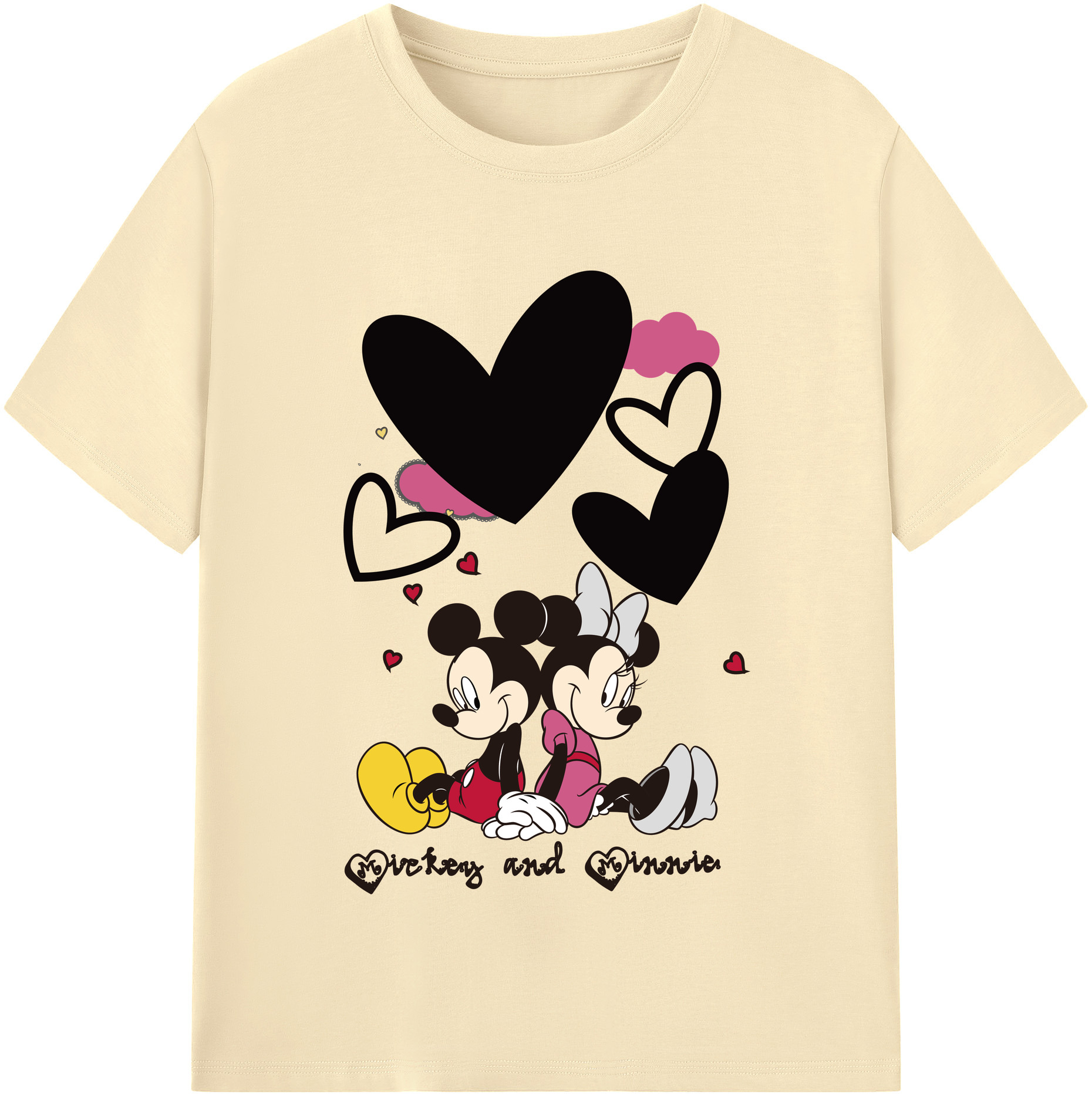（画像用） ミッキーマウス Mickey Mouse 綿100％半袖Tシャツ（フロントプリント）