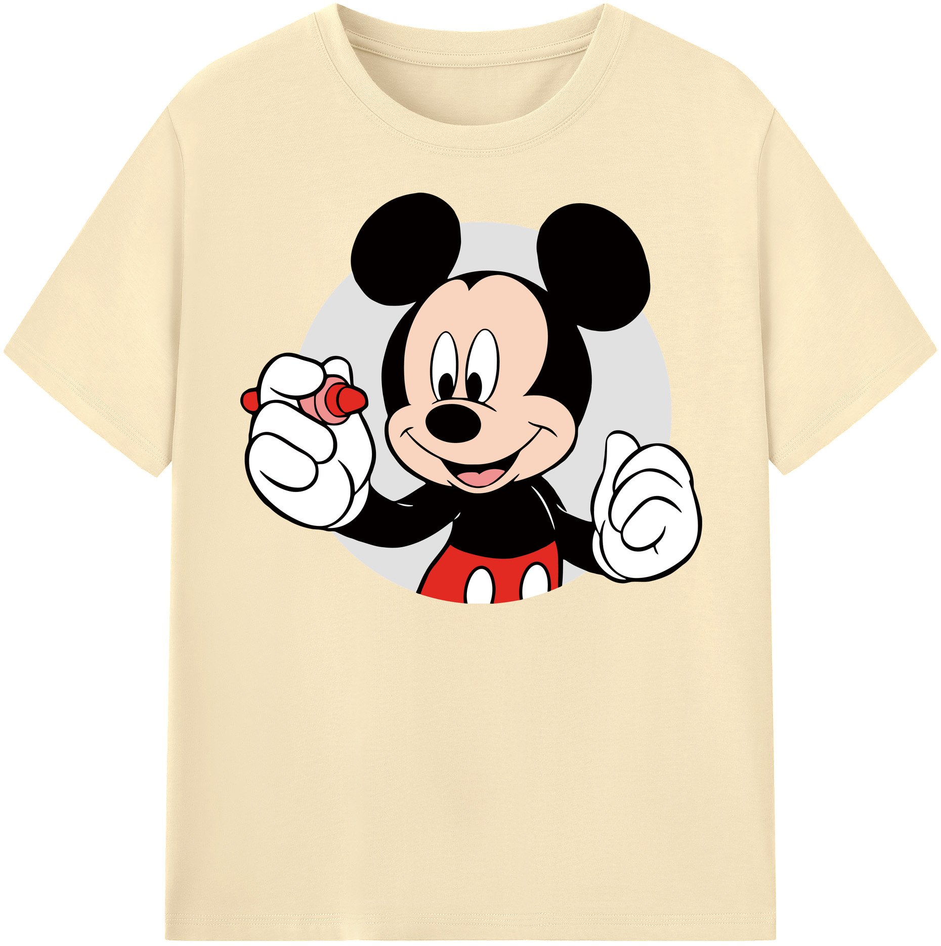 （画像用） ミッキーマウス Mickey Mouse 綿100％半袖Tシャツ（フロントプリント）