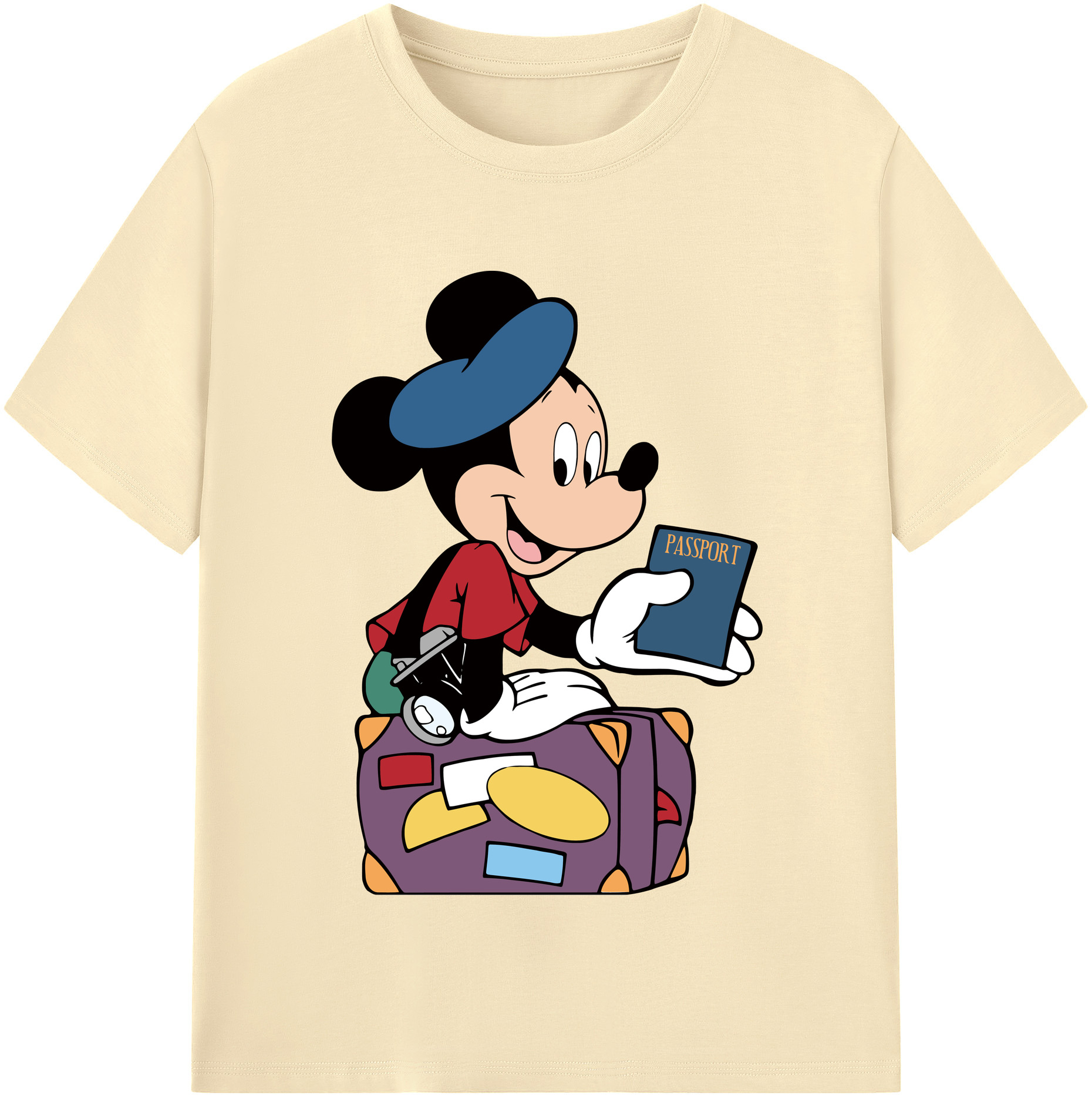 （画像用） ミッキーマウス Mickey Mouse 綿100％半袖Tシャツ（フロントプリント）