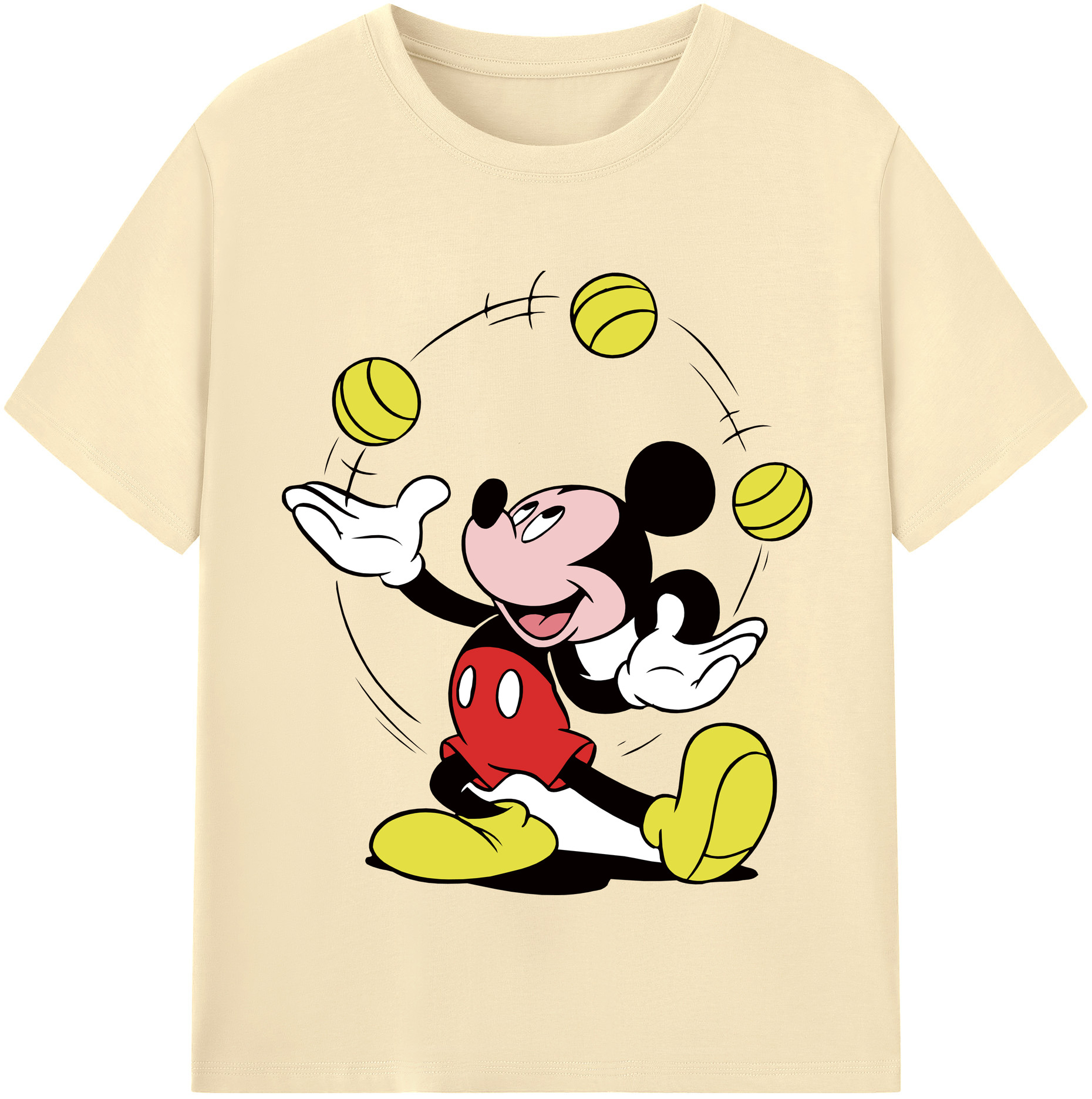 （画像用） ミッキーマウス Mickey Mouse 綿100％半袖Tシャツ（フロントプリント）