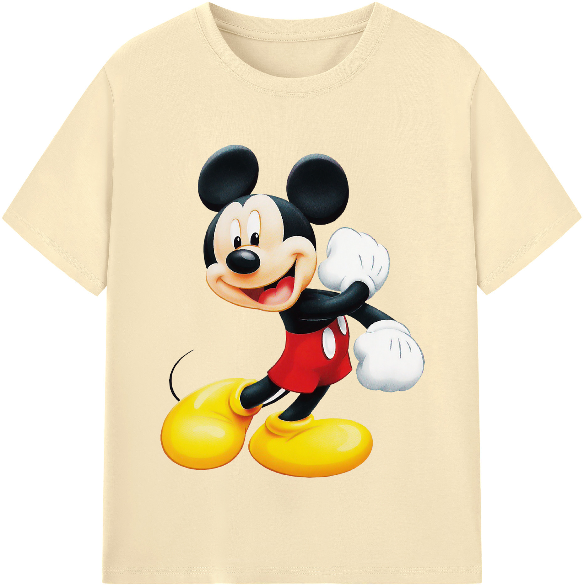 （画像用） ミッキーマウス Mickey Mouse 綿100％半袖Tシャツ（フロントプリント）