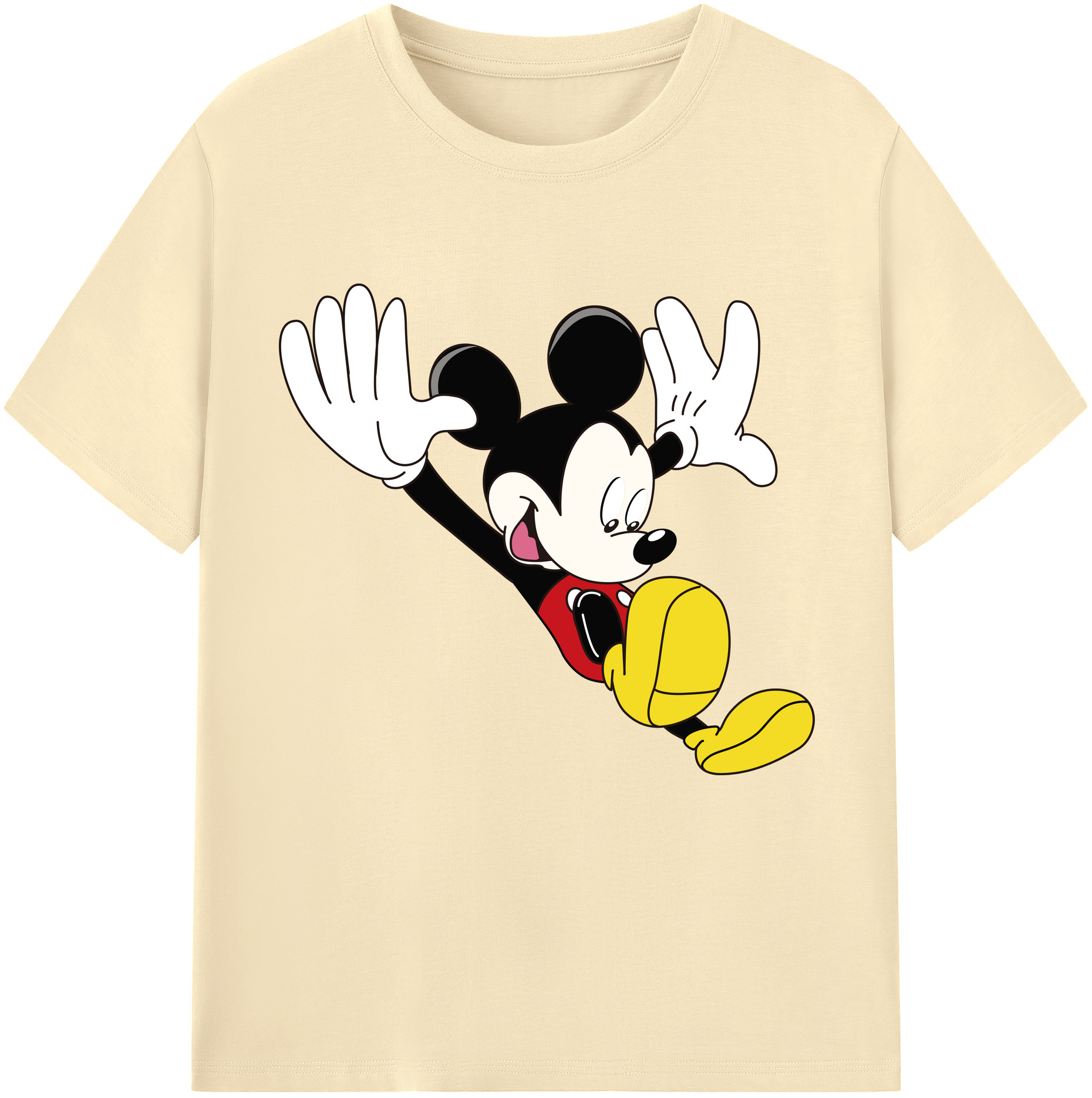 （画像用） ミッキーマウス Mickey Mouse 綿100％半袖Tシャツ（フロントプリント）