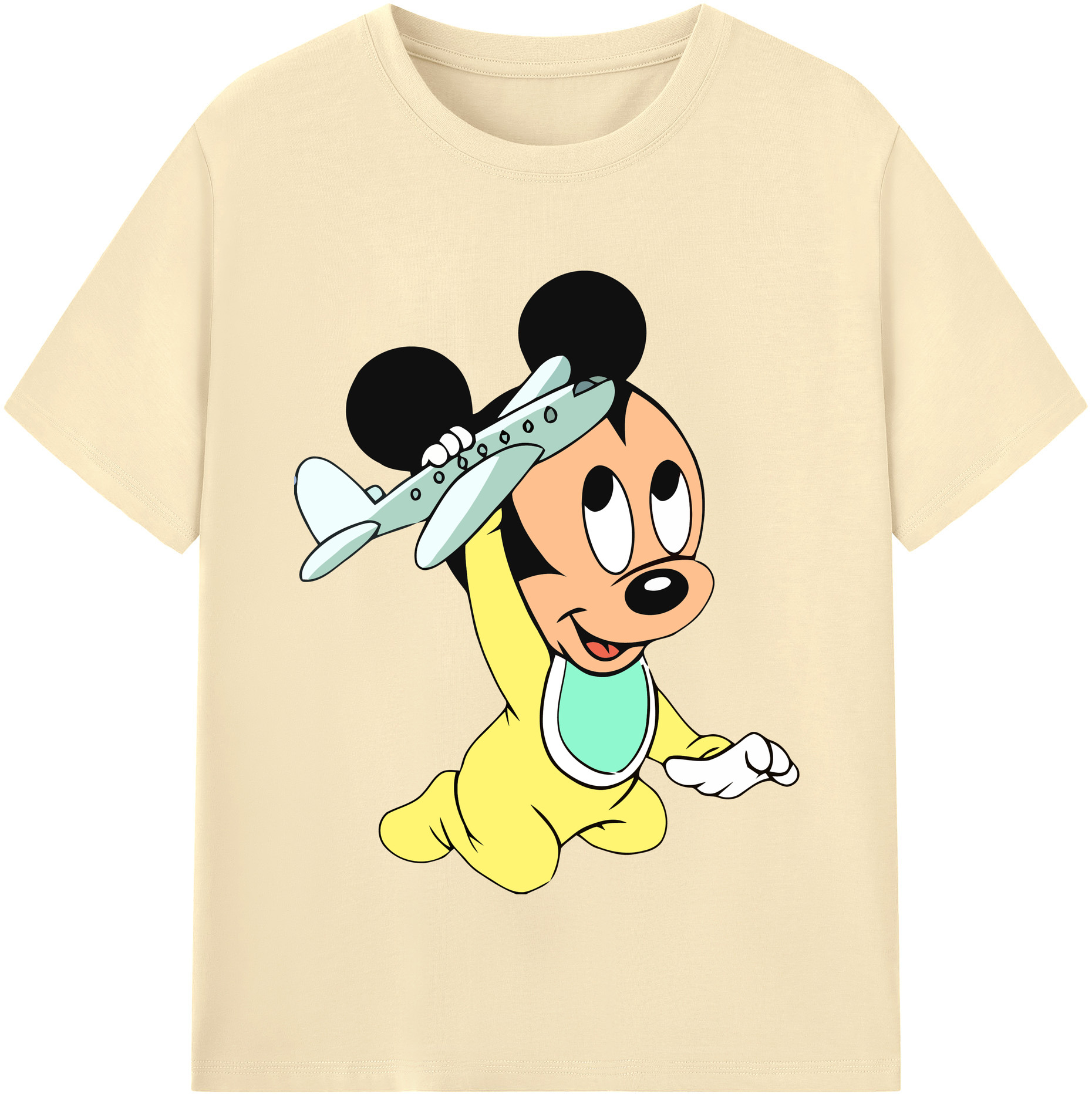 （画像用） ミッキーマウス Mickey Mouse 綿100％半袖Tシャツ（フロントプリント）