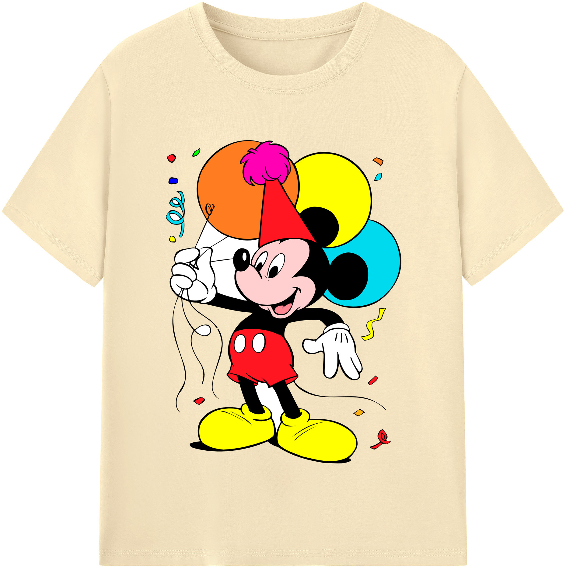 （画像用） ミッキーマウス Mickey Mouse 綿100％半袖Tシャツ（フロントプリント）