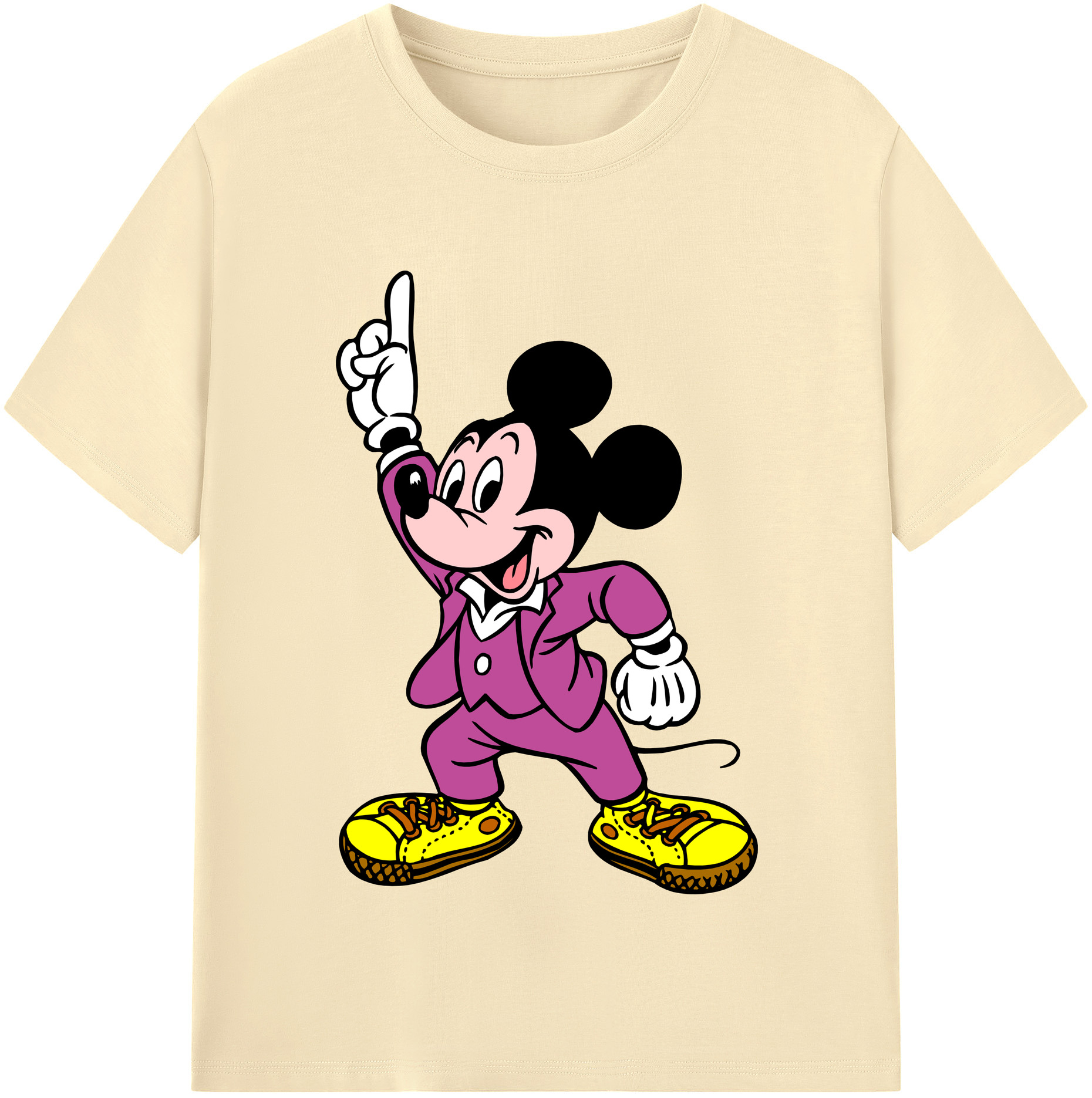 （画像用） ミッキーマウス Mickey Mouse 綿100％半袖Tシャツ（フロントプリント）