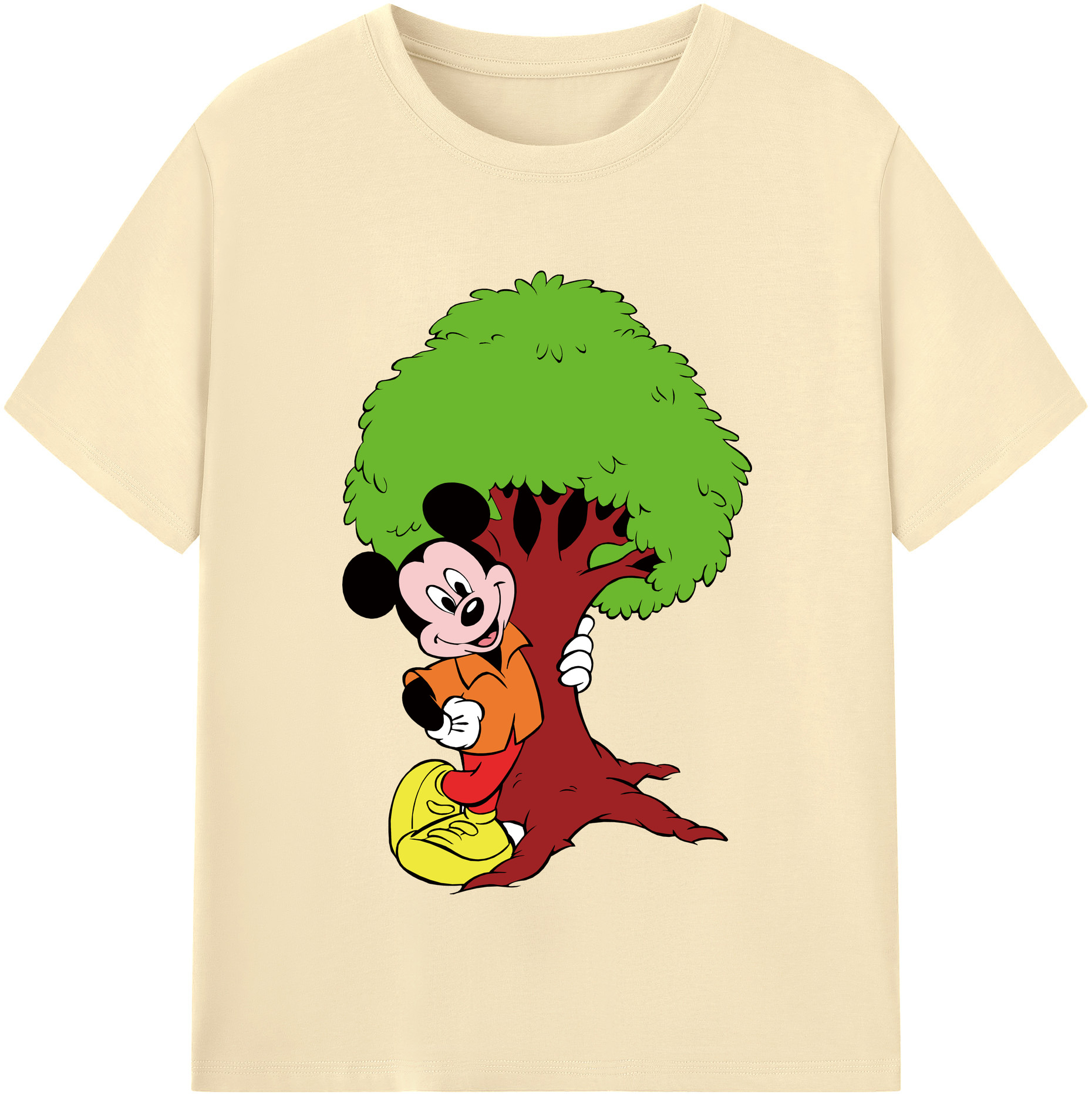 （画像用） ミッキーマウス Mickey Mouse 綿100％半袖Tシャツ（フロントプリント）