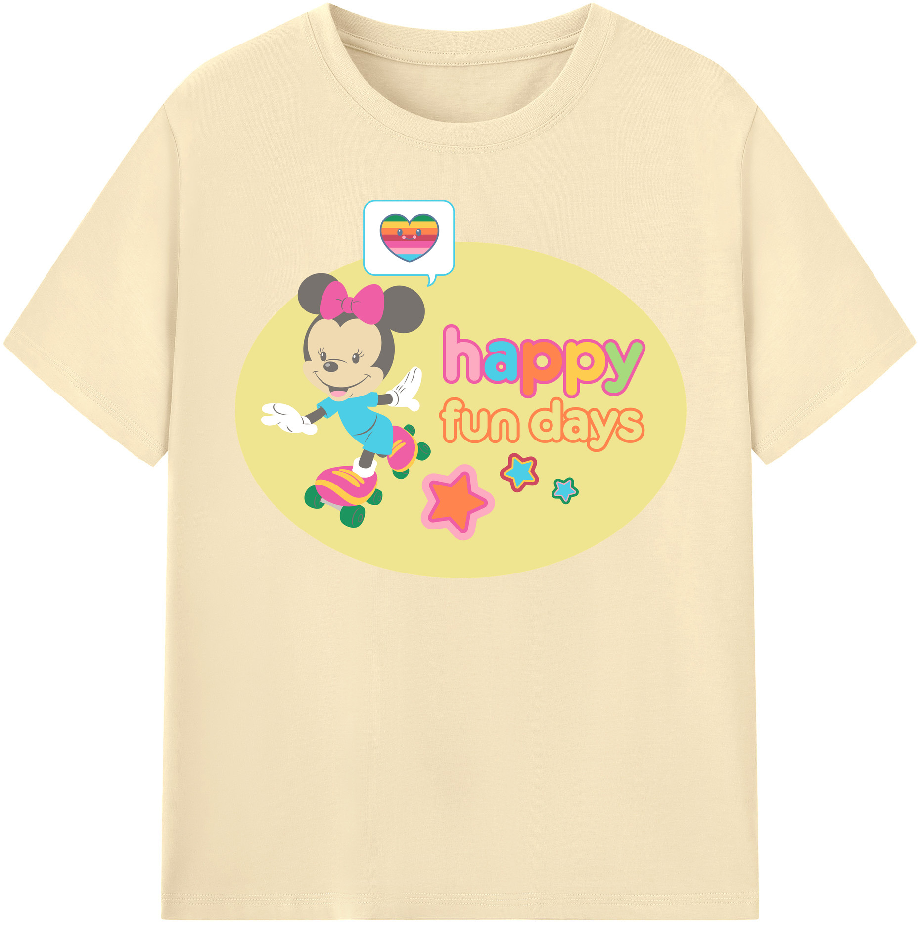 （画像用） ミッキーマウス Mickey Mouse 綿100％半袖Tシャツ（フロントプリント）