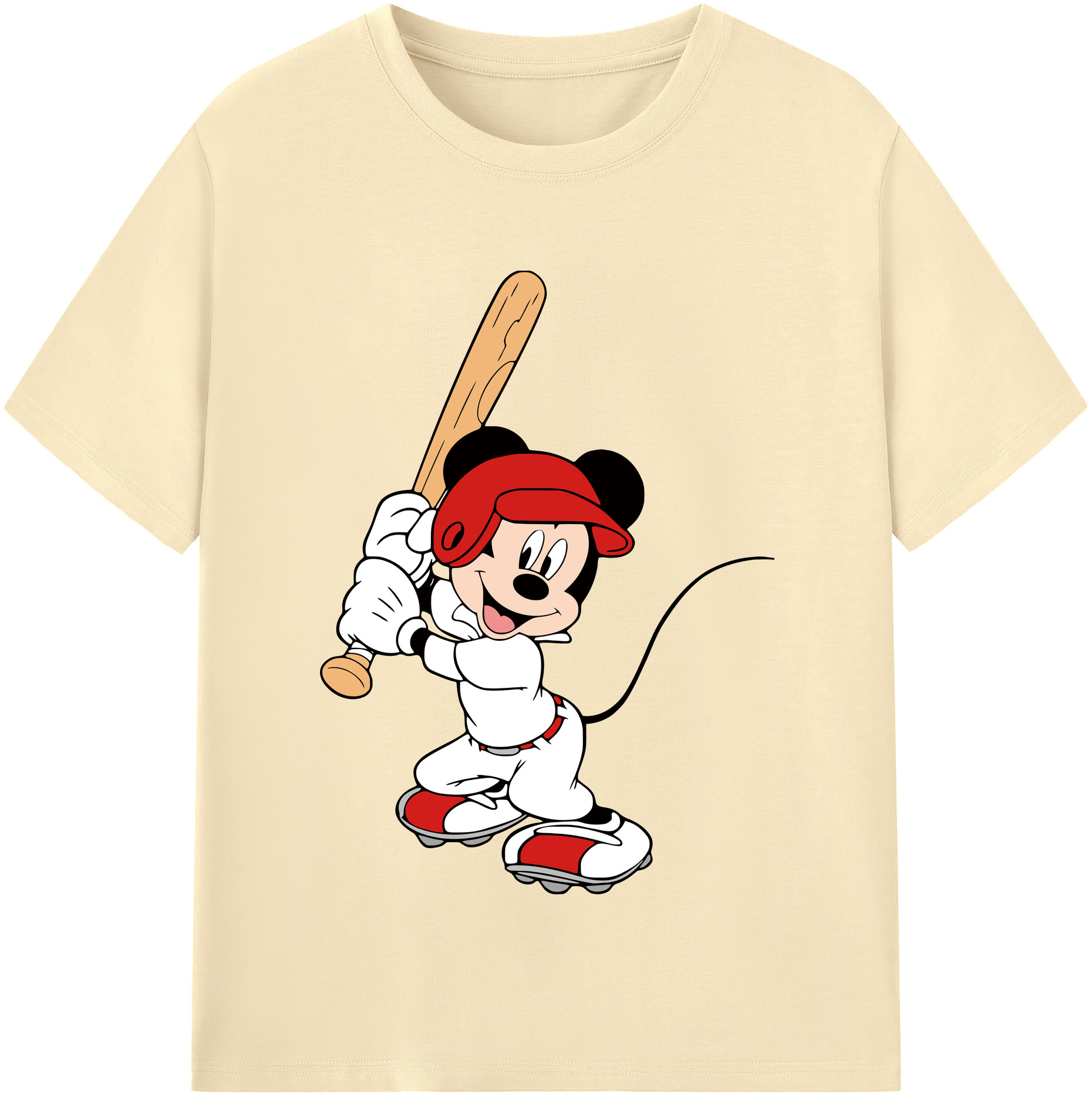 （画像用） ミッキーマウス Mickey Mouse 綿100％半袖Tシャツ（フロントプリント）