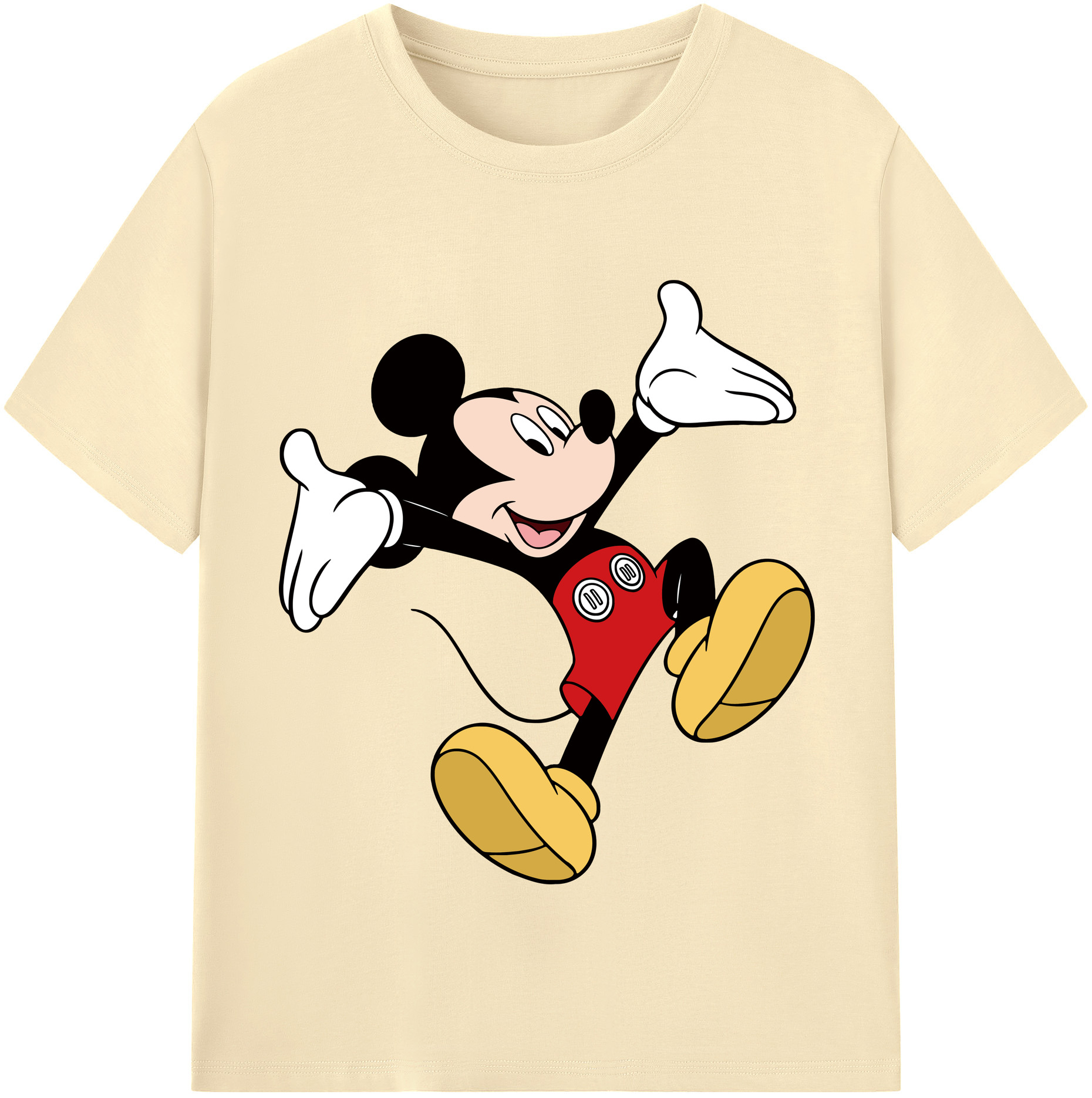 （画像用） ミッキーマウス Mickey Mouse 綿100％半袖Tシャツ（フロントプリント）