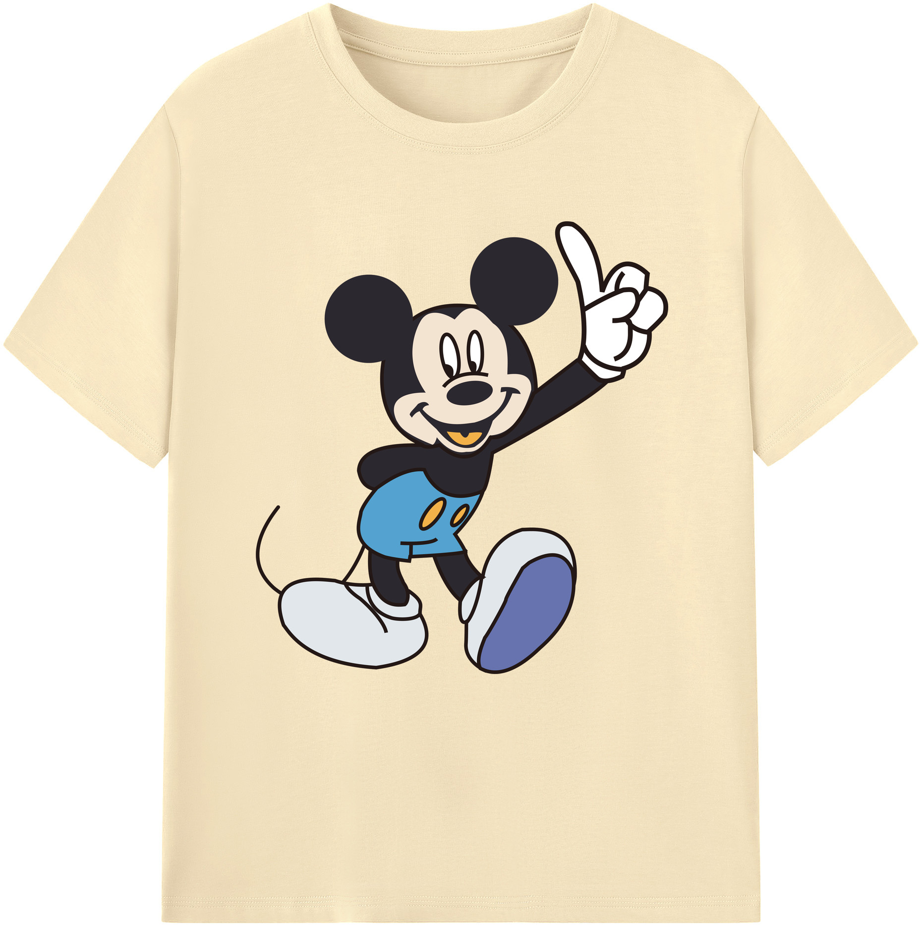 （画像用） ミッキーマウス Mickey Mouse 綿100％半袖Tシャツ（フロントプリント）