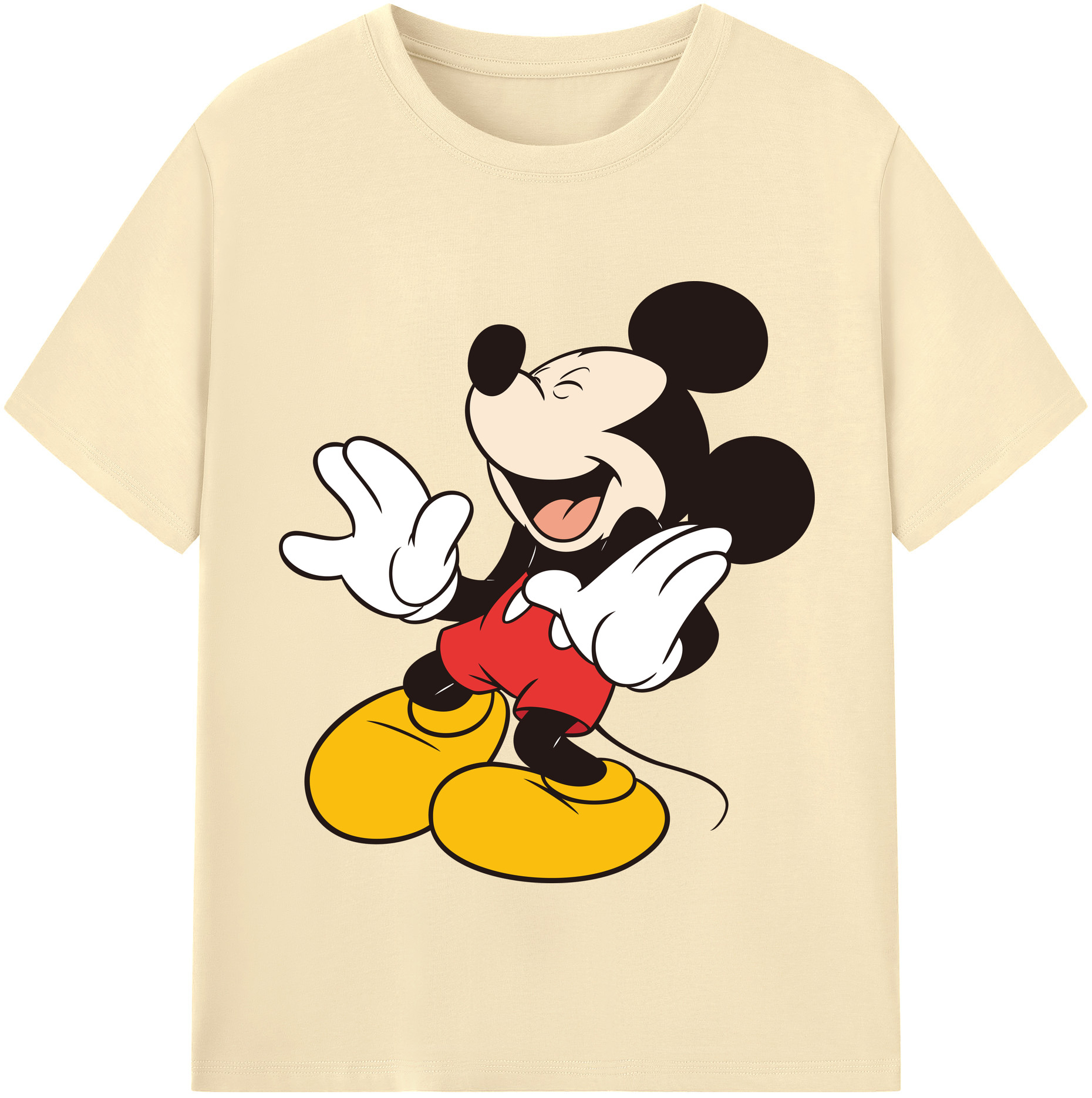 （画像用） ミッキーマウス Mickey Mouse 綿100％半袖Tシャツ（フロントプリント）