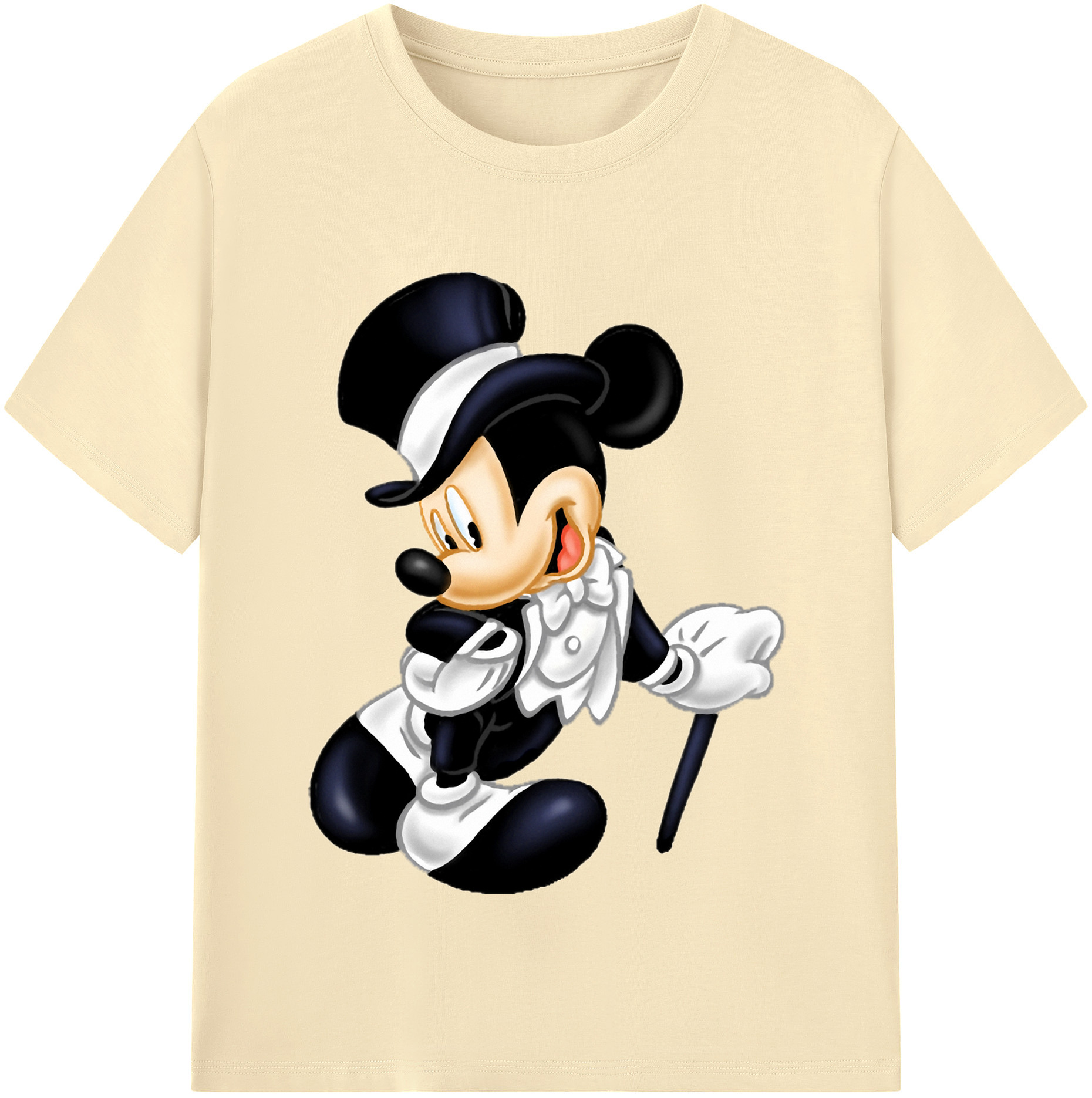 （画像用） ミッキーマウス Mickey Mouse 綿100％半袖Tシャツ（フロントプリント）