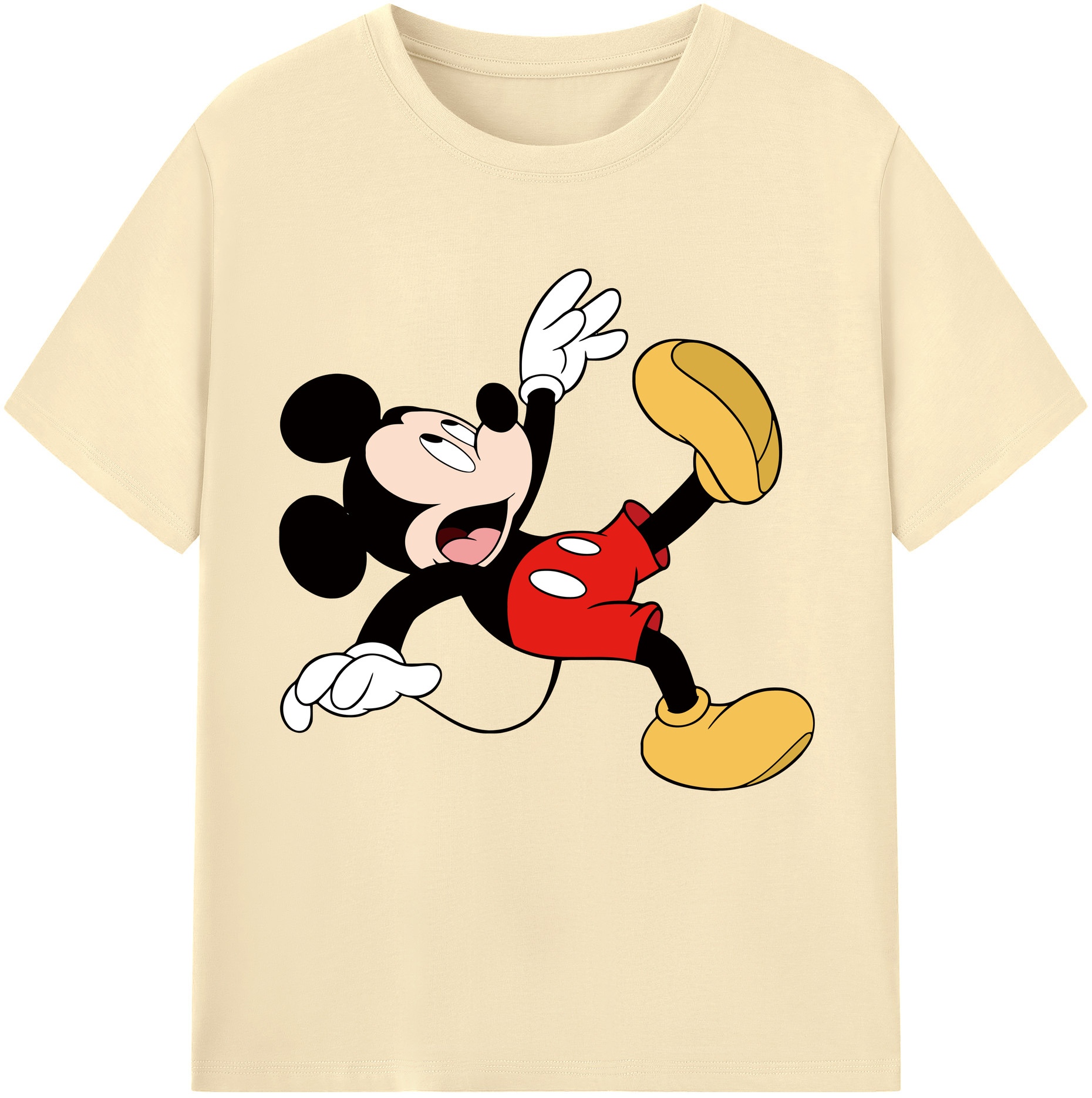 （画像用） ミッキーマウス Mickey Mouse 綿100％半袖Tシャツ（フロントプリント）