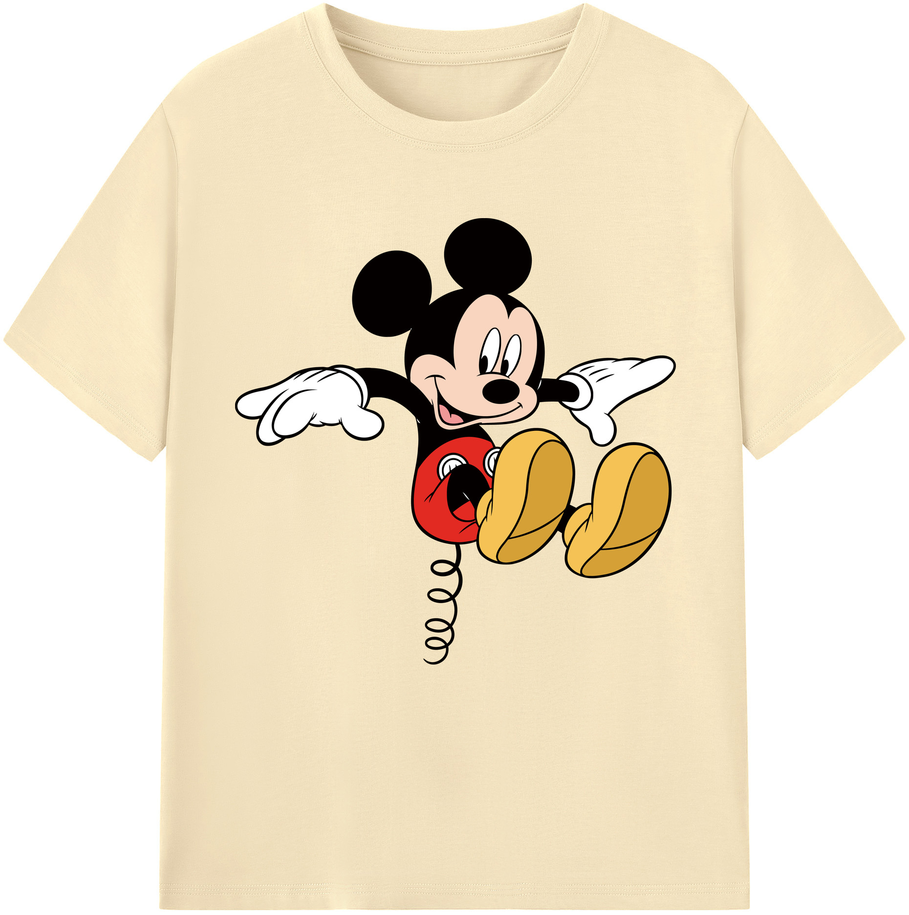 （画像用） ミッキーマウス Mickey Mouse 綿100％半袖Tシャツ（フロントプリント）