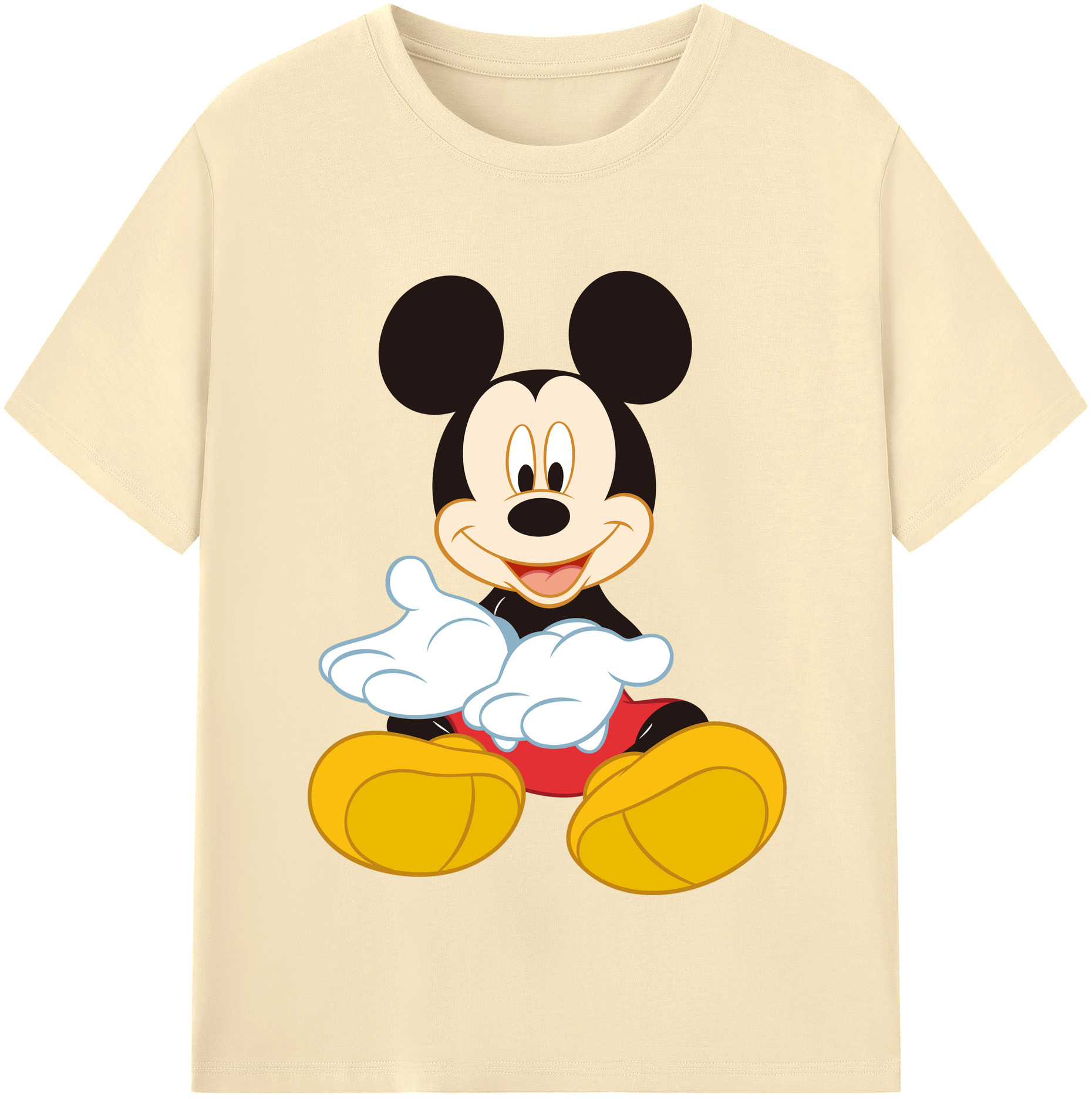 （画像用） ミッキーマウス Mickey Mouse 綿100％半袖Tシャツ（フロントプリント）