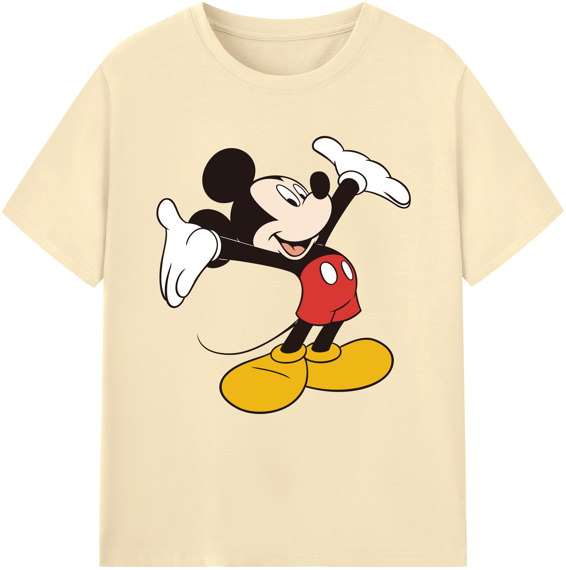 （画像用） ミッキーマウス Mickey Mouse 綿100％半袖Tシャツ（フロントプリント）