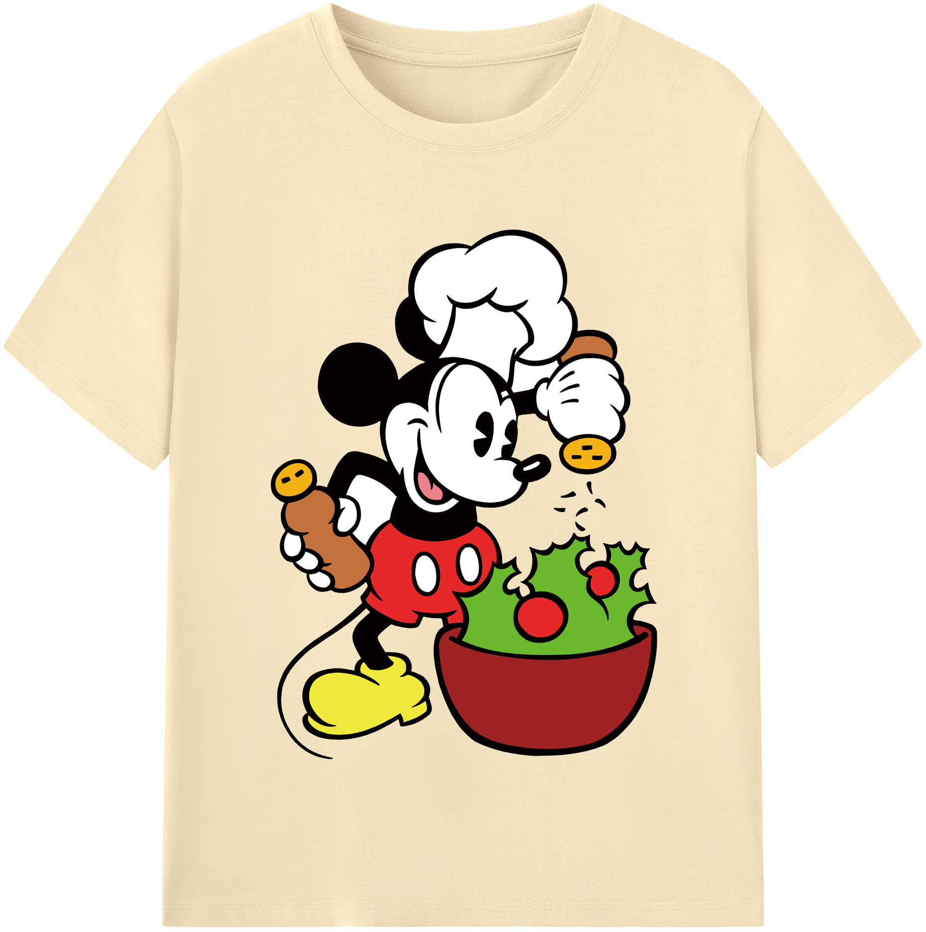 （画像用） ミッキーマウス Mickey Mouse 綿100％半袖Tシャツ（フロントプリント）