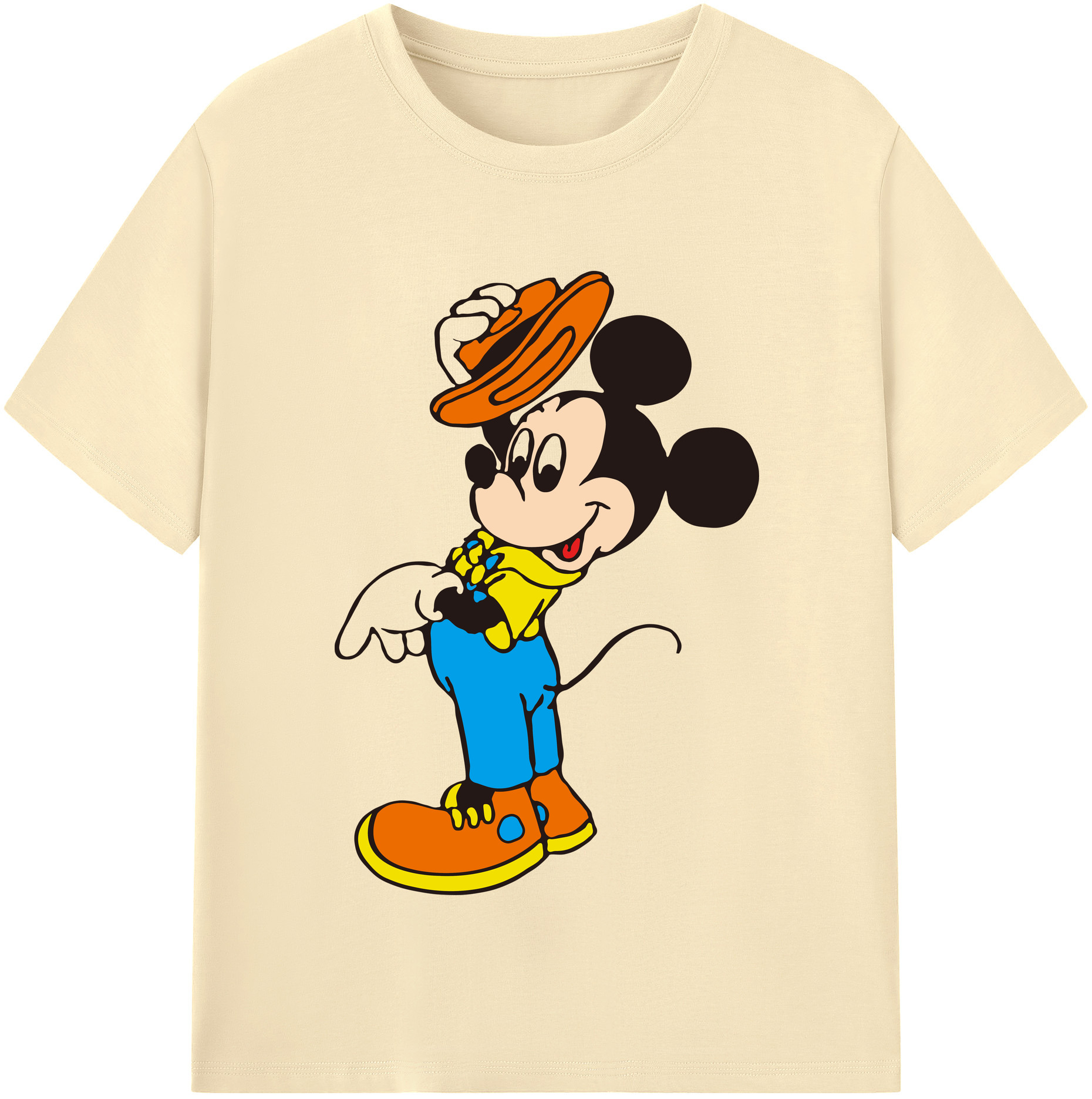 （画像用） ミッキーマウス Mickey Mouse 綿100％半袖Tシャツ（フロントプリント）