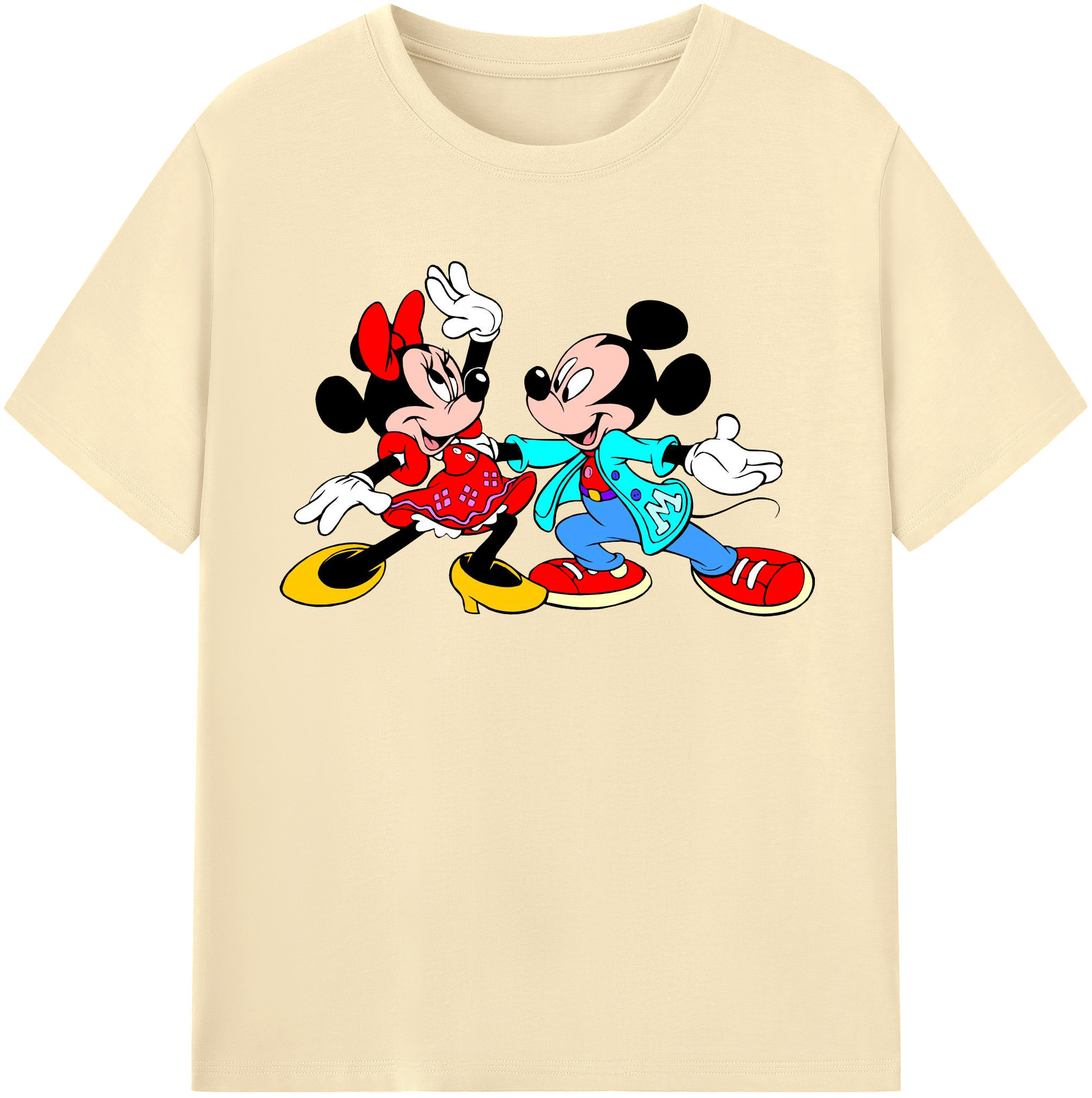（画像用） ミッキーマウス Mickey Mouse 綿100％半袖Tシャツ（フロントプリント）