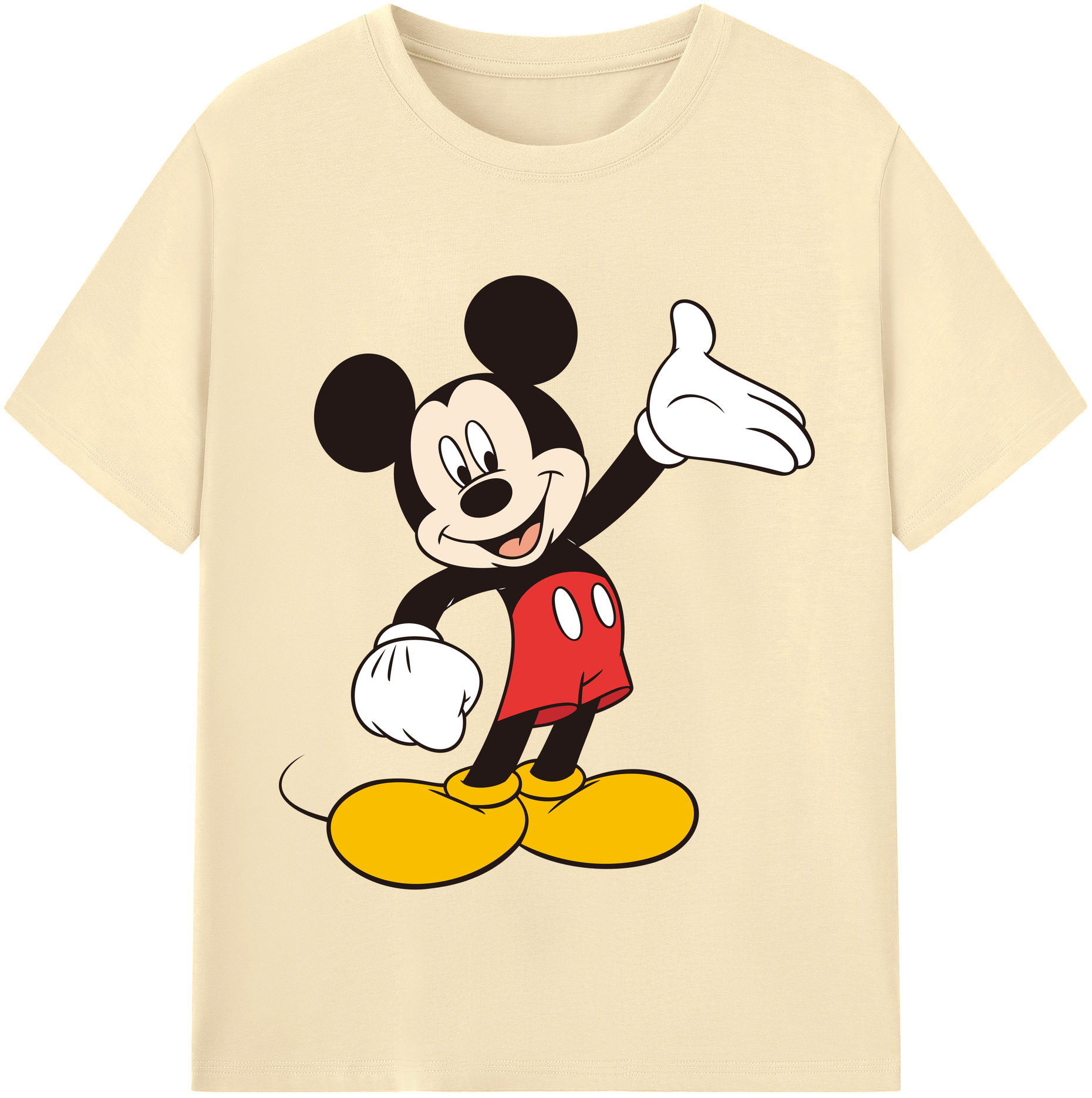 （画像用） ミッキーマウス Mickey Mouse 綿100％半袖Tシャツ（フロントプリント）
