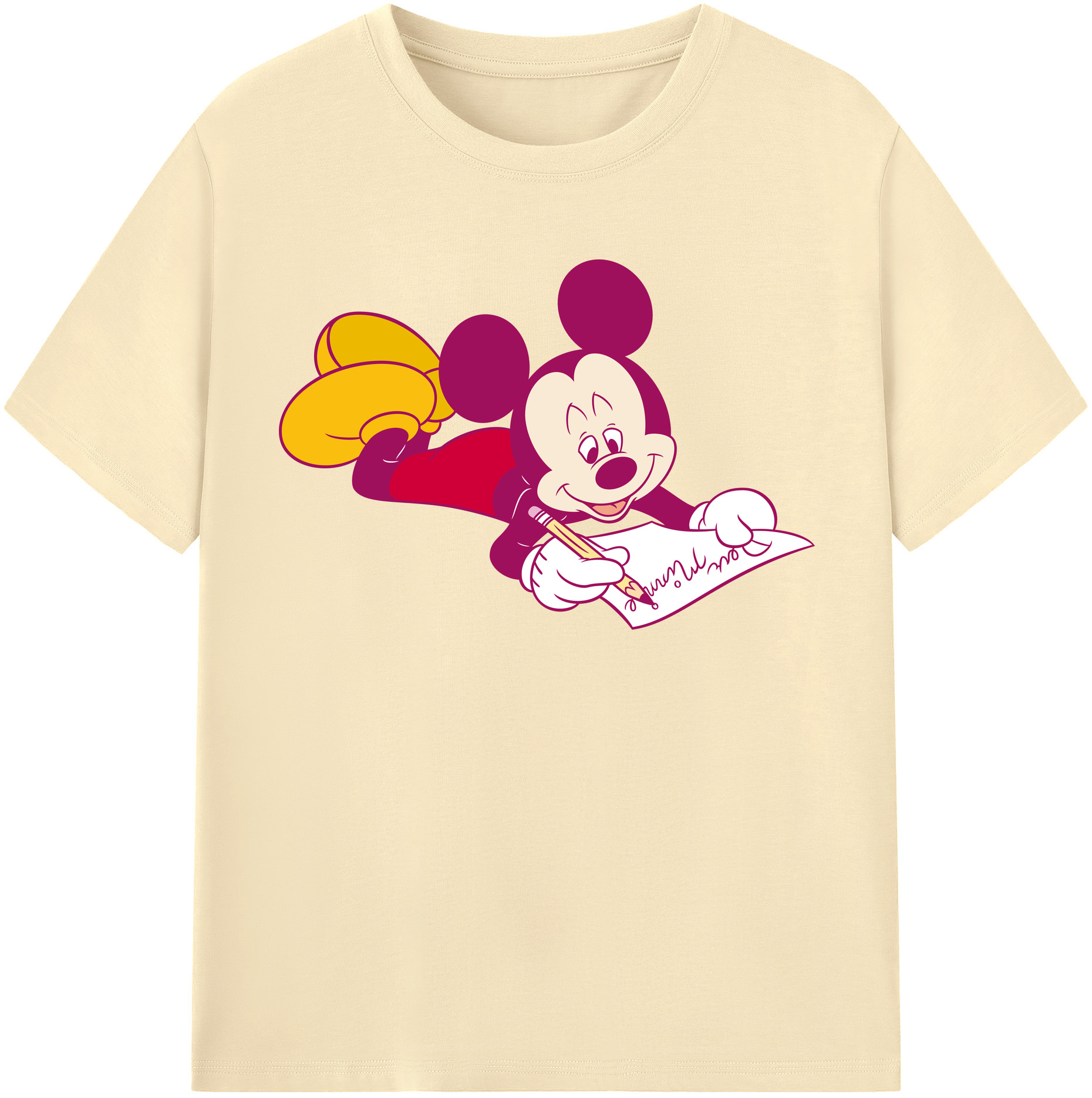 （画像用） ミッキーマウス Mickey Mouse 綿100％半袖Tシャツ（フロントプリント）
