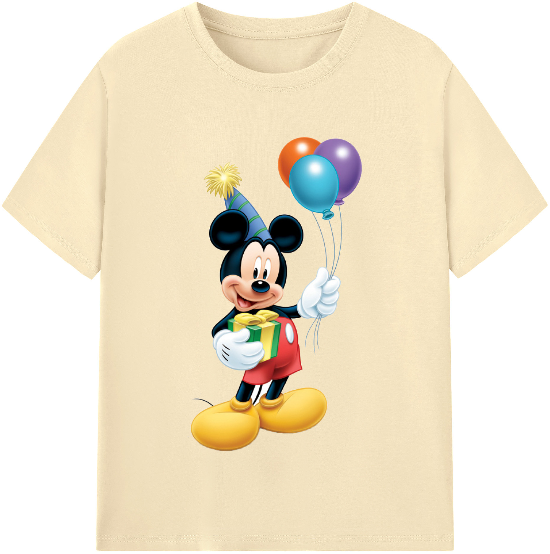 （画像用） ミッキーマウス Mickey Mouse 綿100％半袖Tシャツ（フロントプリント）