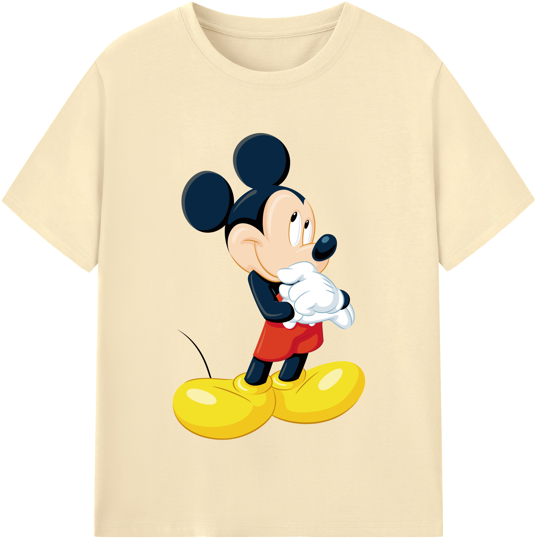 （画像用） ミッキーマウス Mickey Mouse 綿100％半袖Tシャツ（フロントプリント）