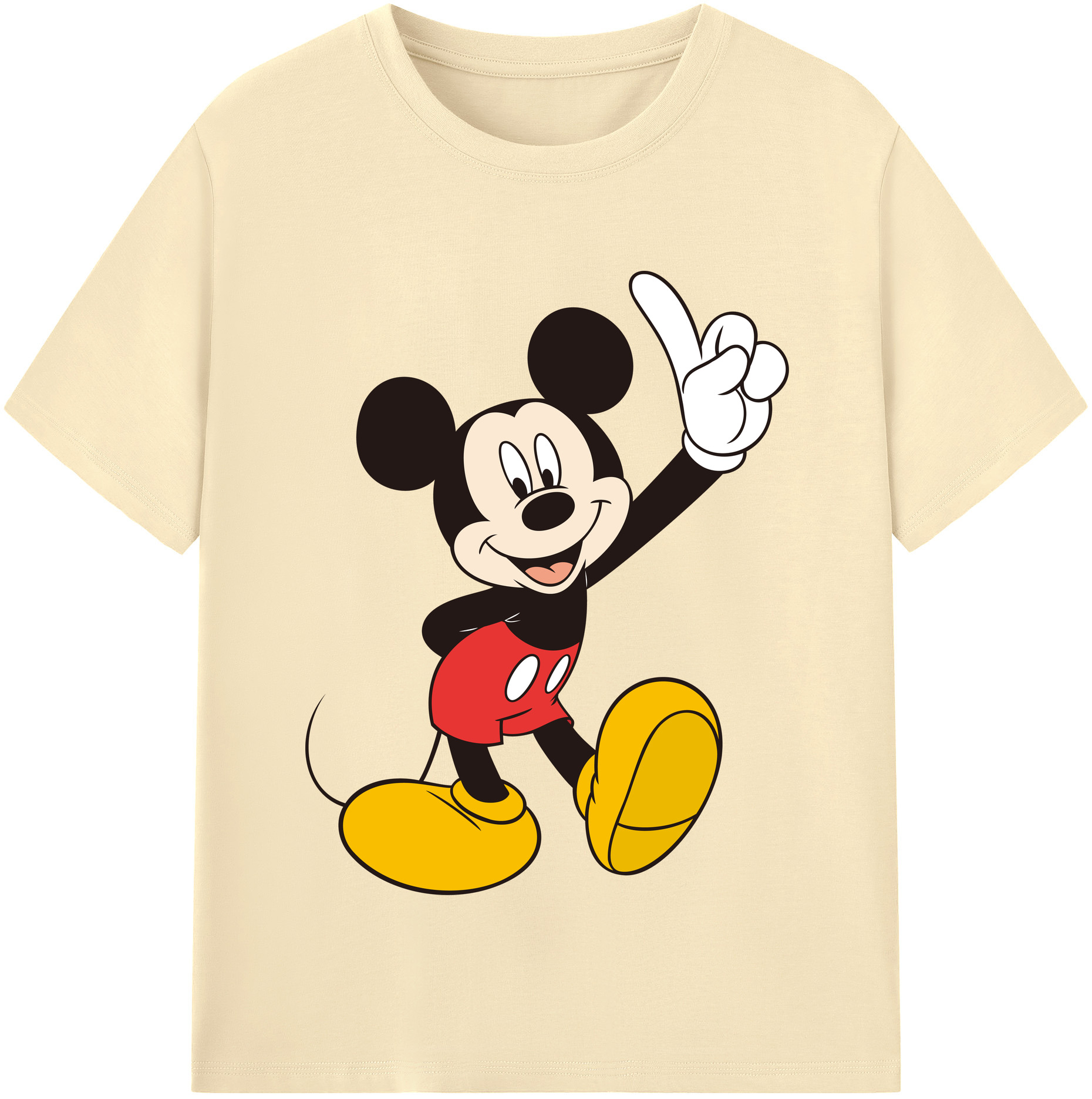 （画像用） ミッキーマウス Mickey Mouse 綿100％半袖Tシャツ（フロントプリント）