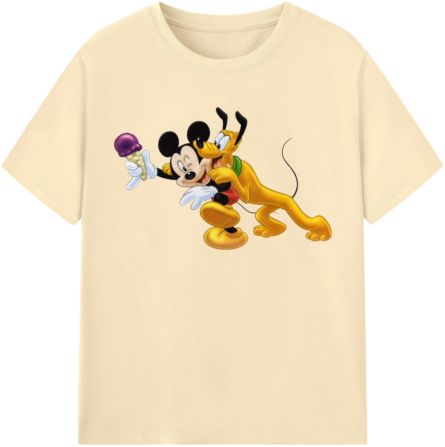 （画像用） ミッキーマウス Mickey Mouse 綿100％半袖Tシャツ（フロントプリント）