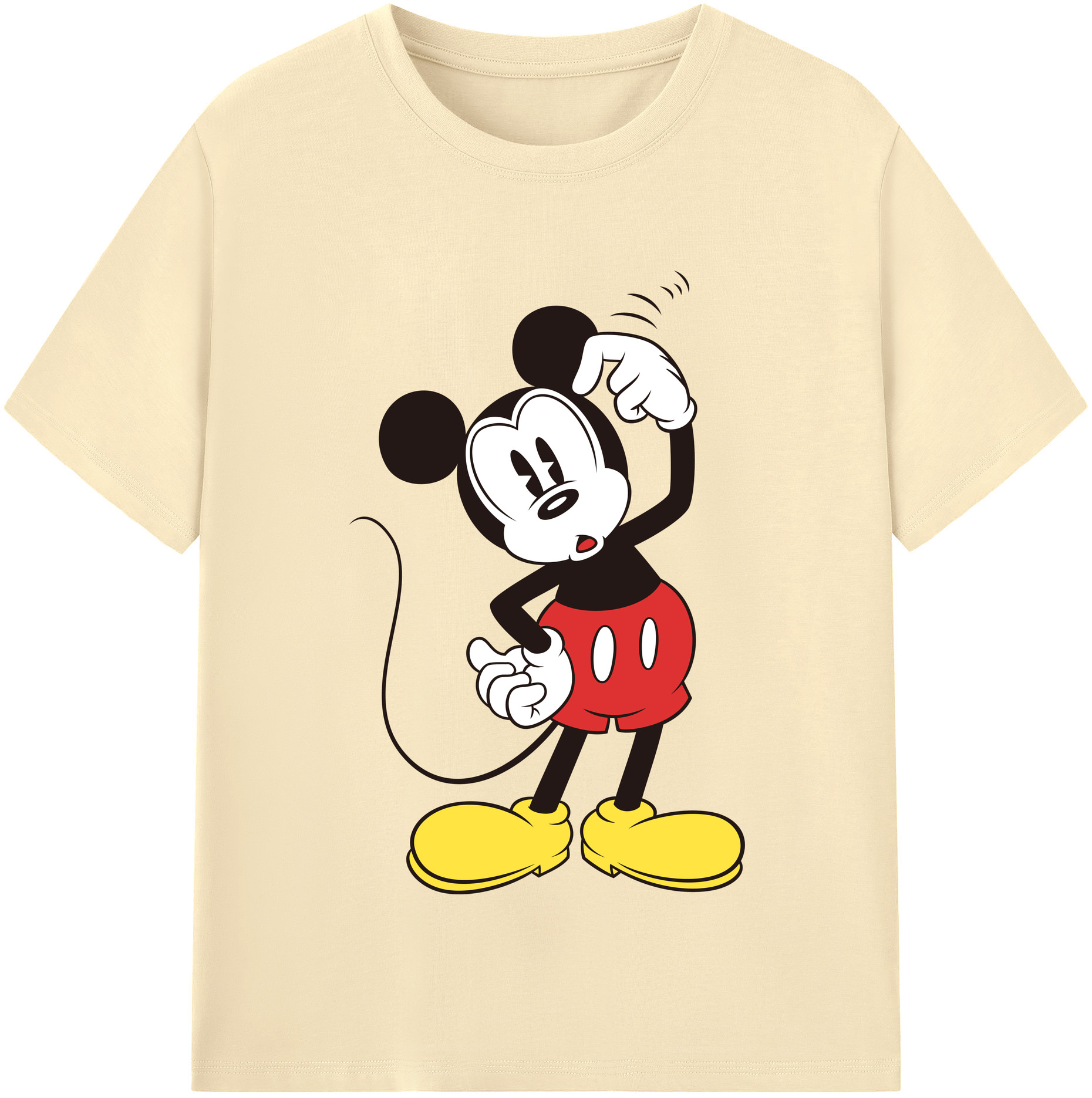 （画像用） ミッキーマウス Mickey Mouse 綿100％半袖Tシャツ（フロントプリント）