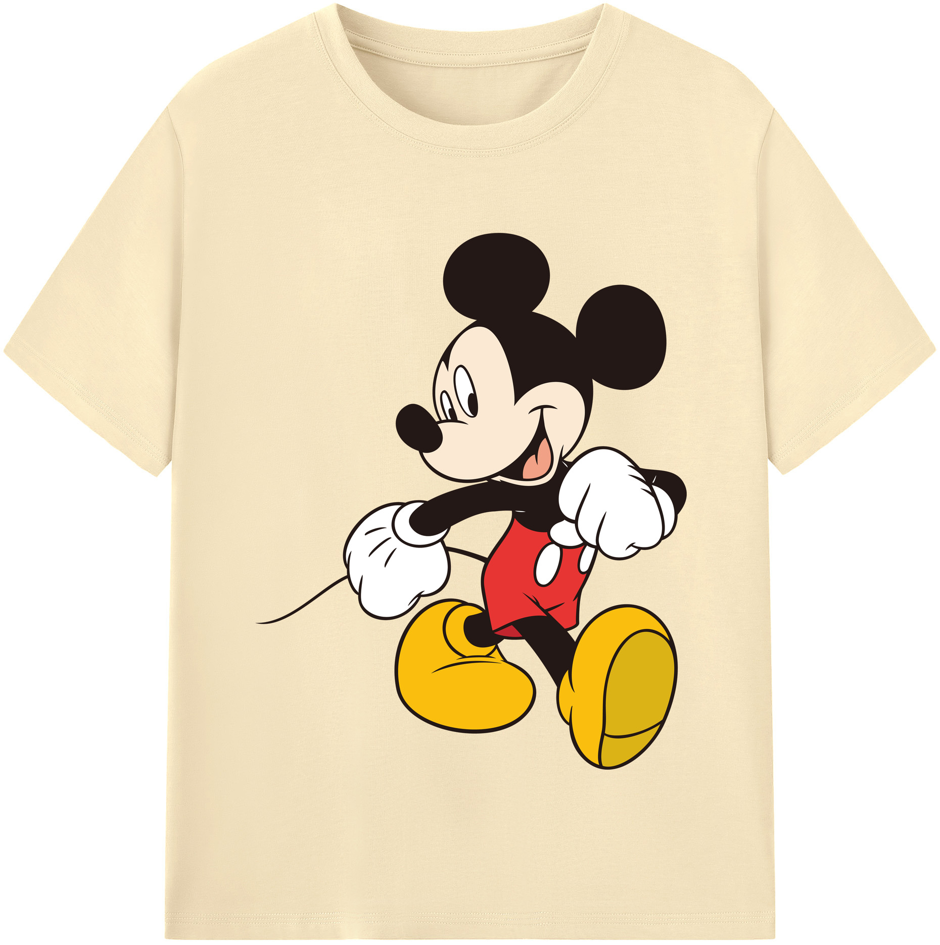 （画像用） ミッキーマウス Mickey Mouse 綿100％半袖Tシャツ（フロントプリント）