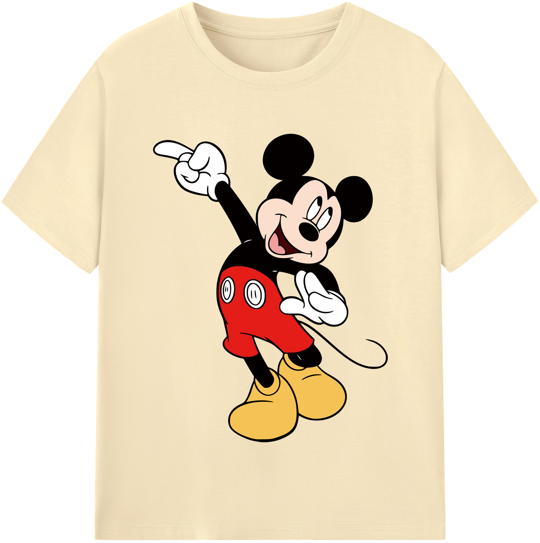 （画像用） ミッキーマウス Mickey Mouse 綿100％半袖Tシャツ（フロントプリント）
