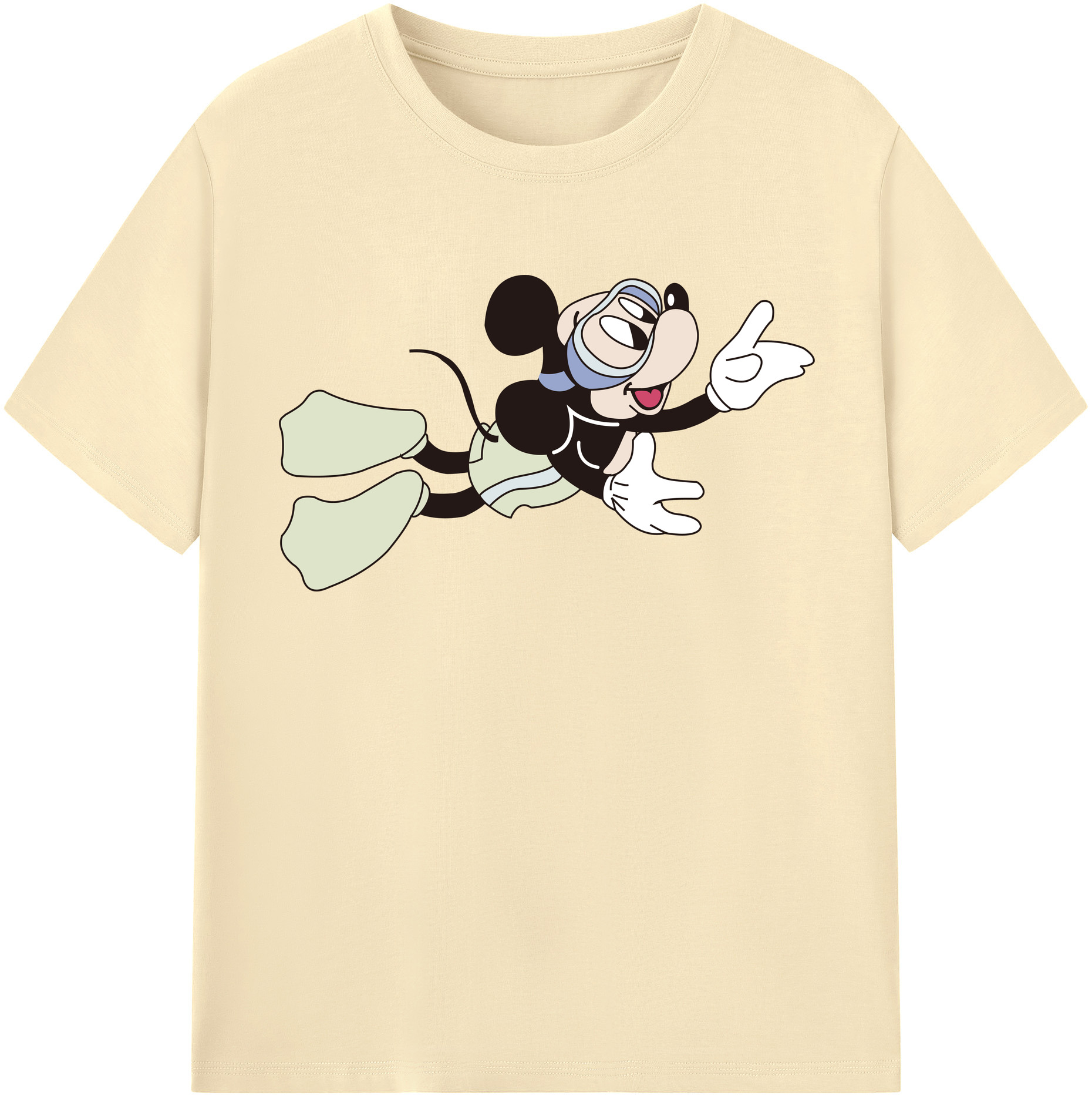（画像用） ミッキーマウス Mickey Mouse 綿100％半袖Tシャツ（フロントプリント）