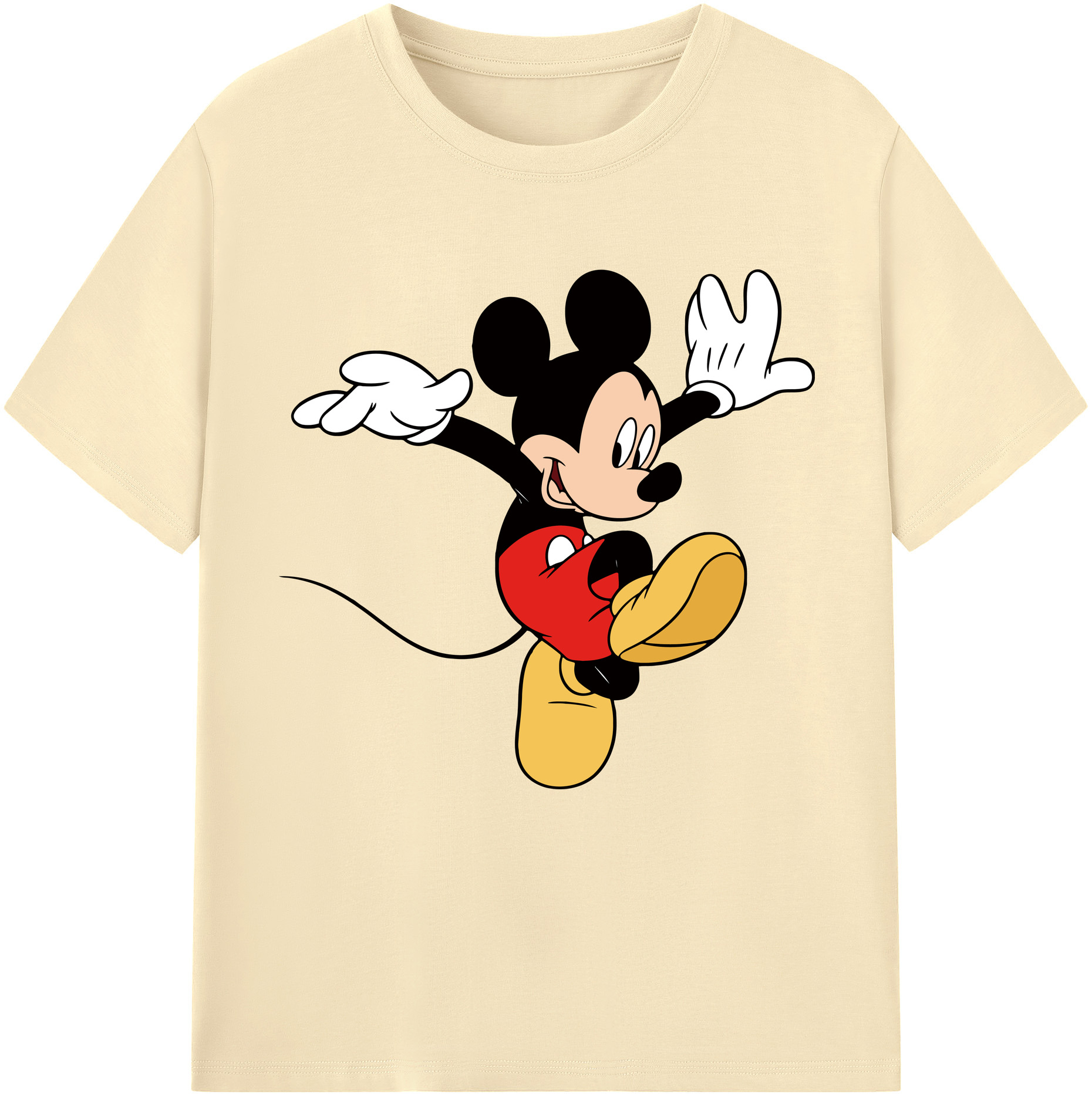 （画像用） ミッキーマウス Mickey Mouse 綿100％半袖Tシャツ（フロントプリント）