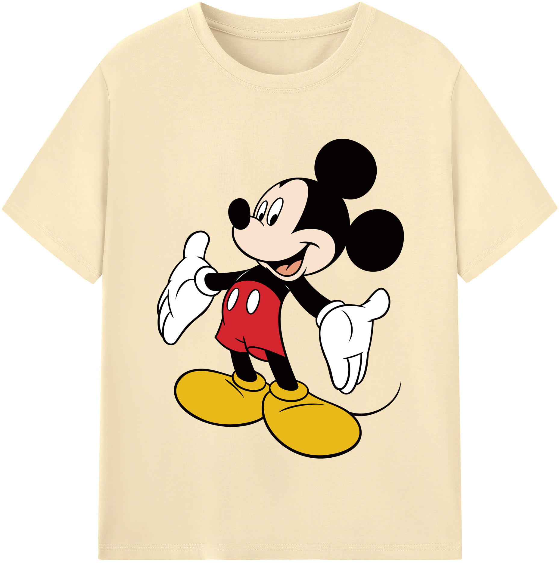 （画像用） ミッキーマウス Mickey Mouse 綿100％半袖Tシャツ（フロントプリント）