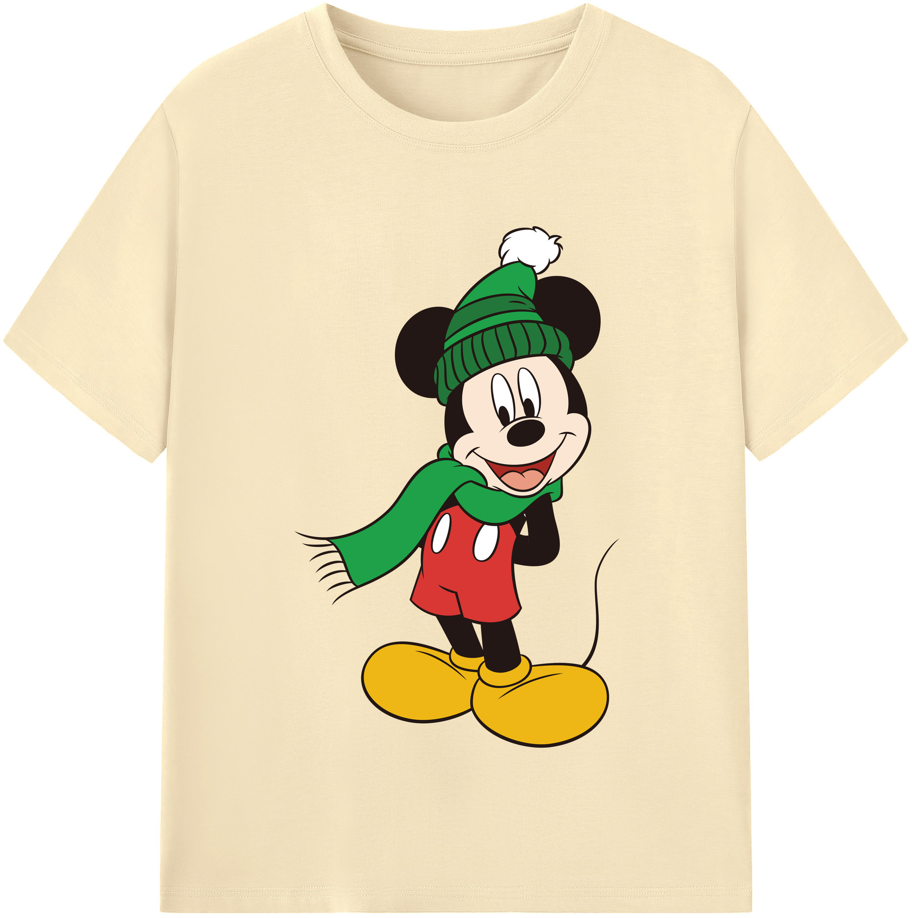 （画像用） ミッキーマウス Mickey Mouse 綿100％半袖Tシャツ（フロントプリント）