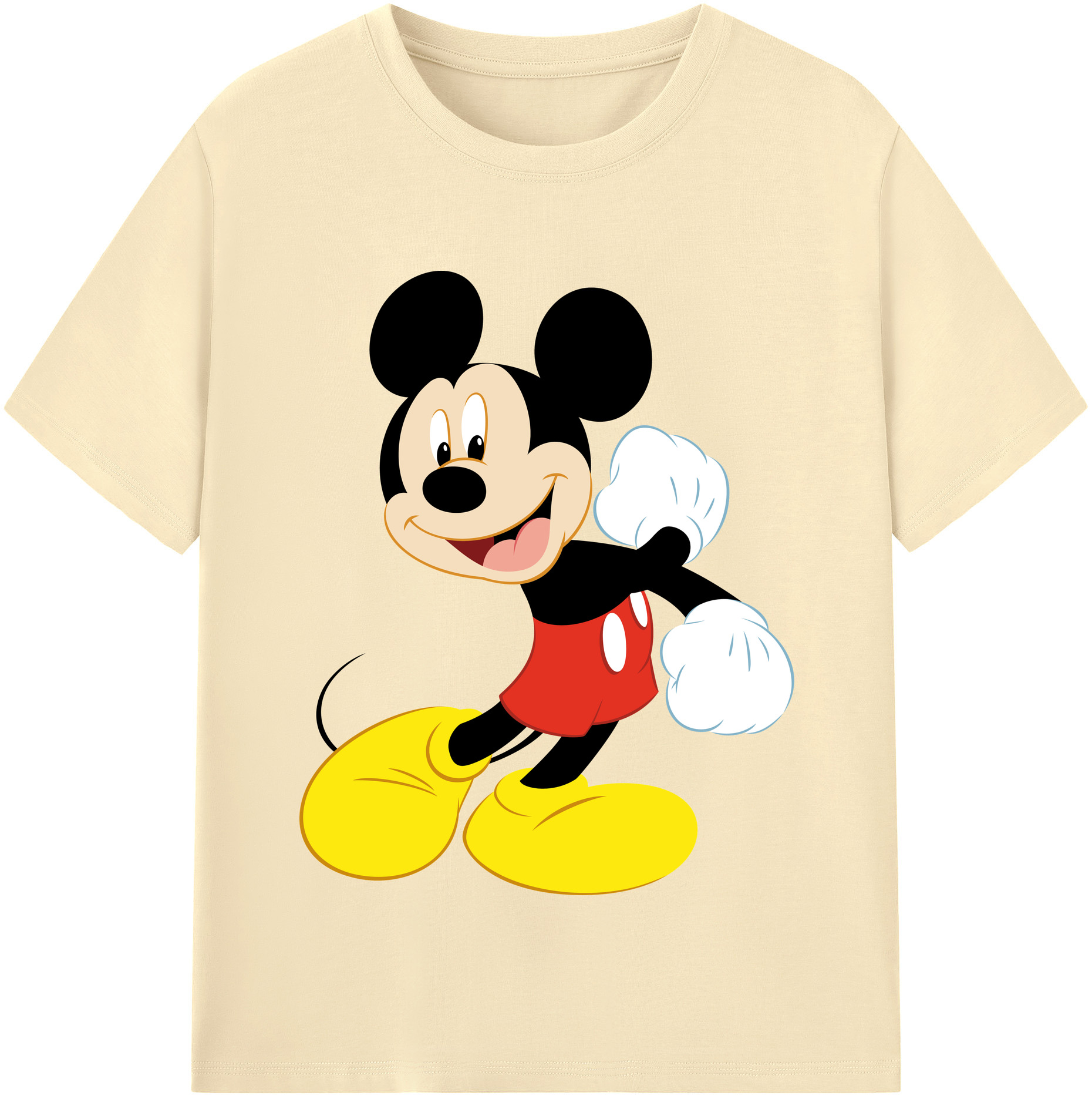 （画像用） ミッキーマウス Mickey Mouse 綿100％半袖Tシャツ（フロントプリント）