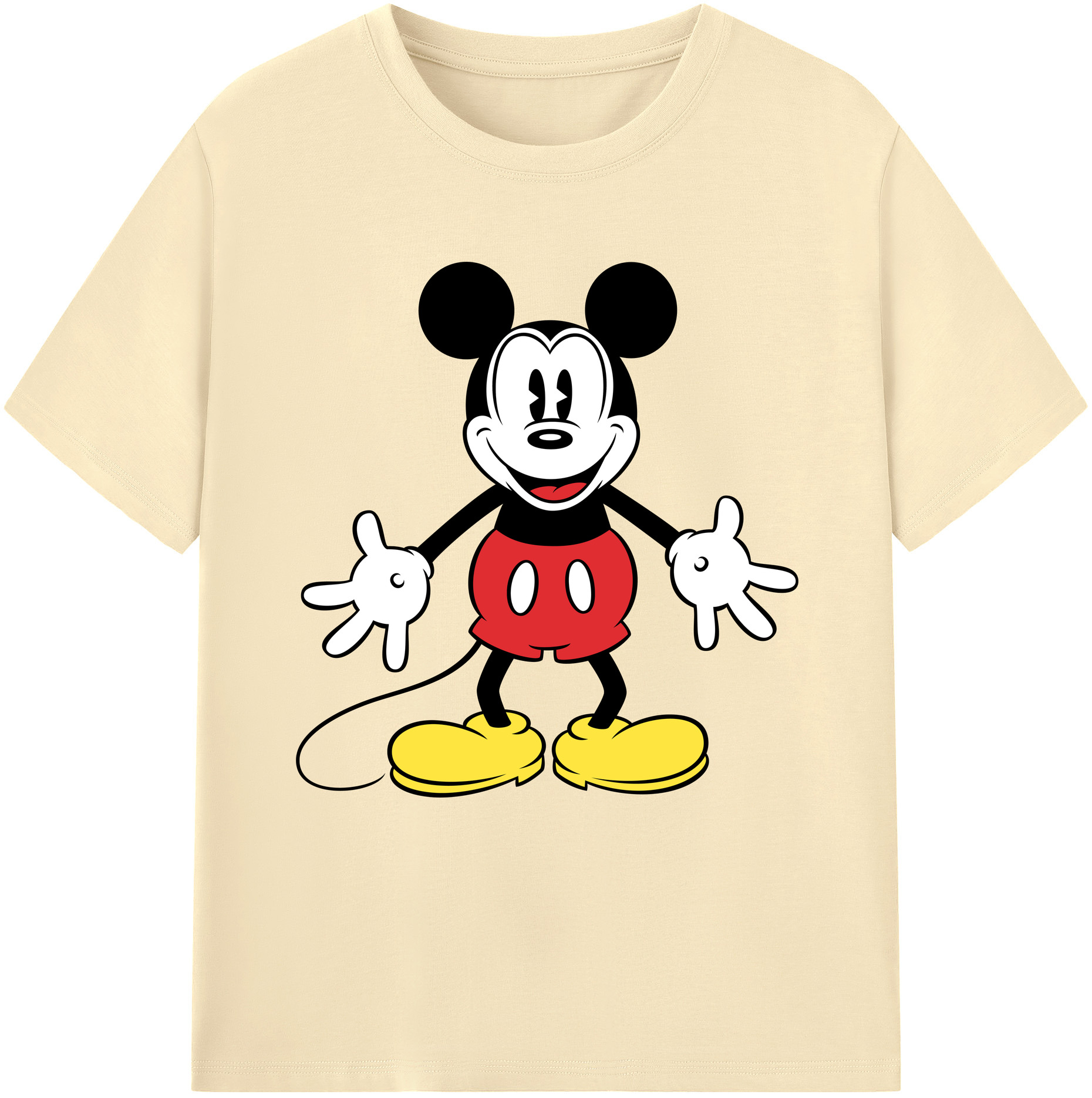 （画像用） ミッキーマウス Mickey Mouse 綿100％半袖Tシャツ（フロントプリント）
